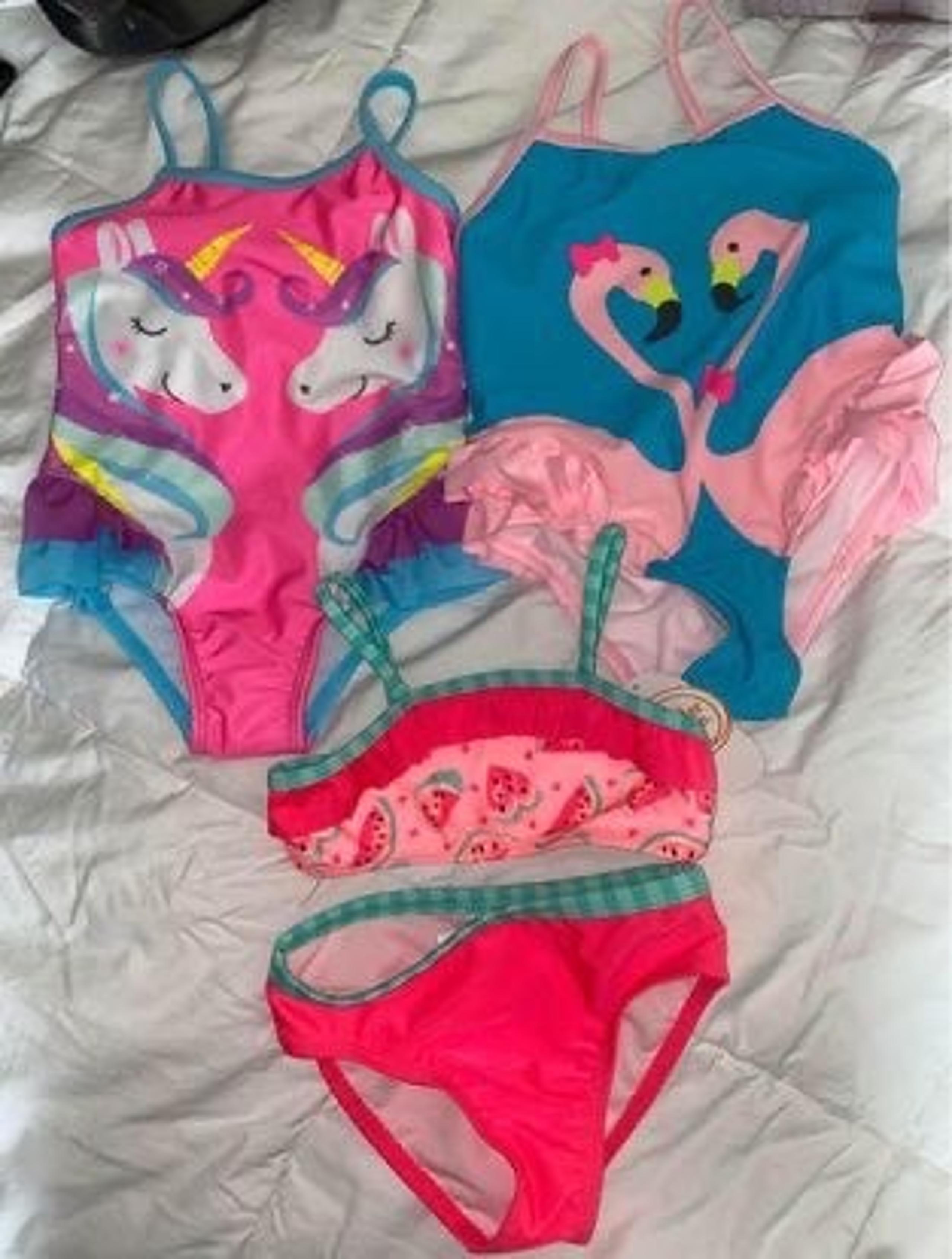 3 Girl’s Wonder Nation Bathing Suits, Size 2T