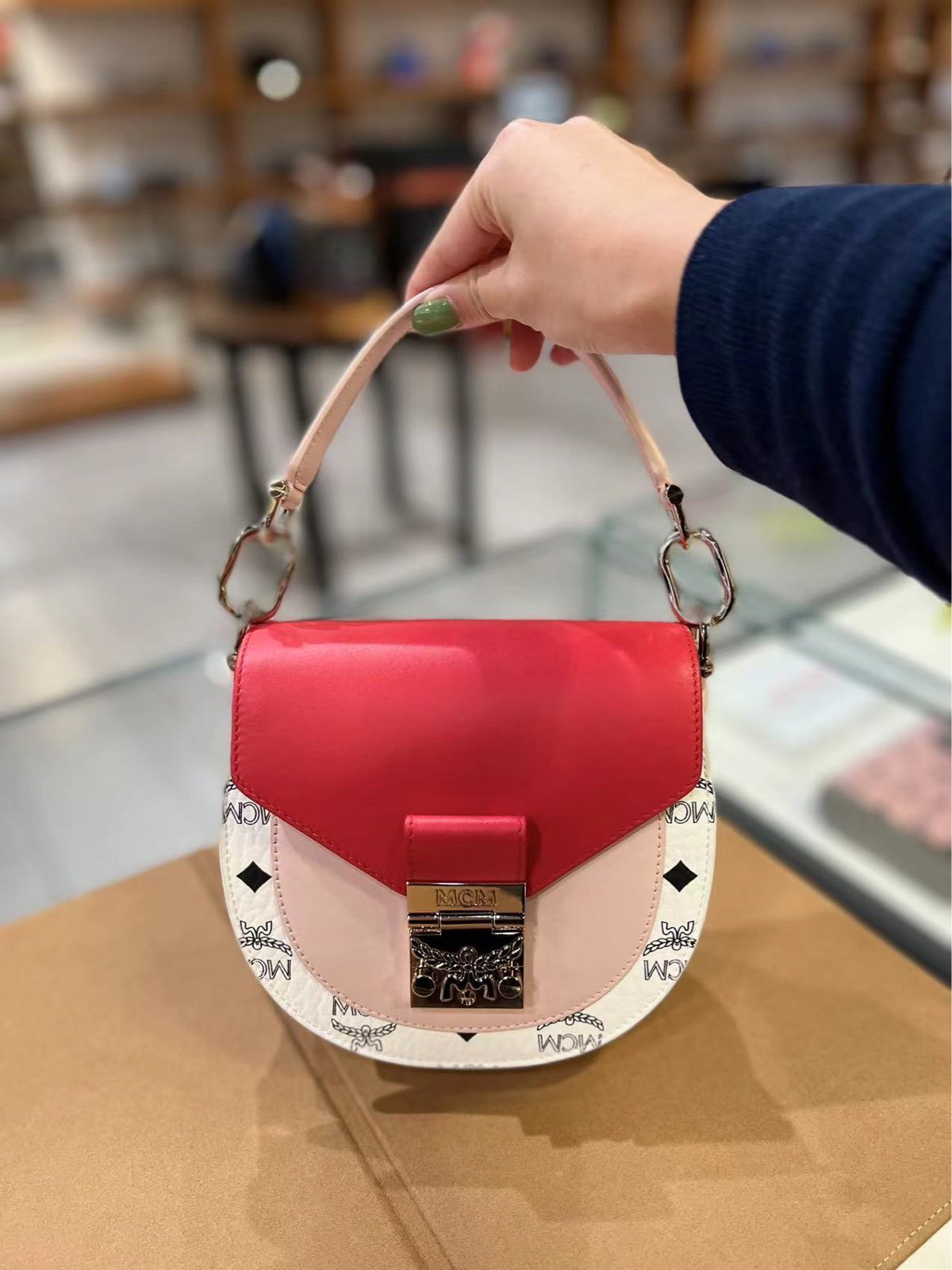MCM Patricia Visetos Mini Shoulder Bag/ Cross Body Bag