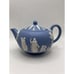 VTG Wedgwood England Blue Jasperware Teapot Porcelain