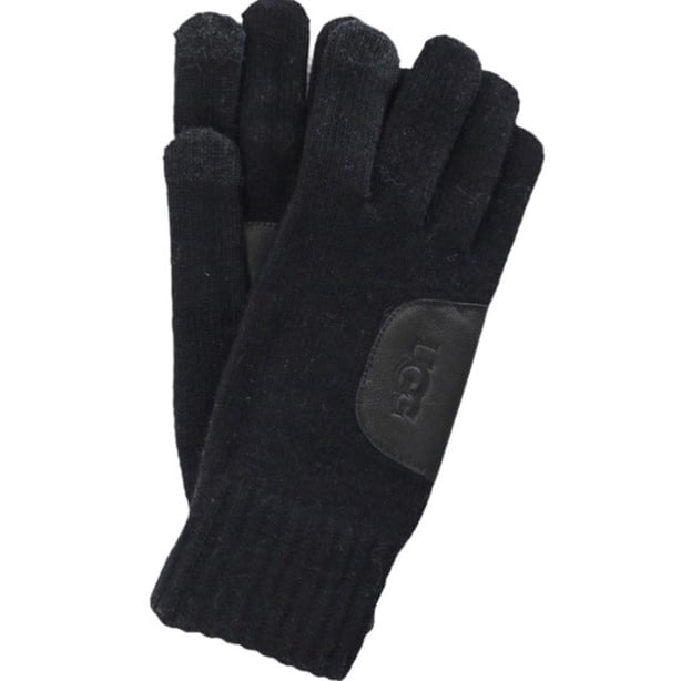NWT UGG Knit Glove with Leather Patch in Hunter Green!