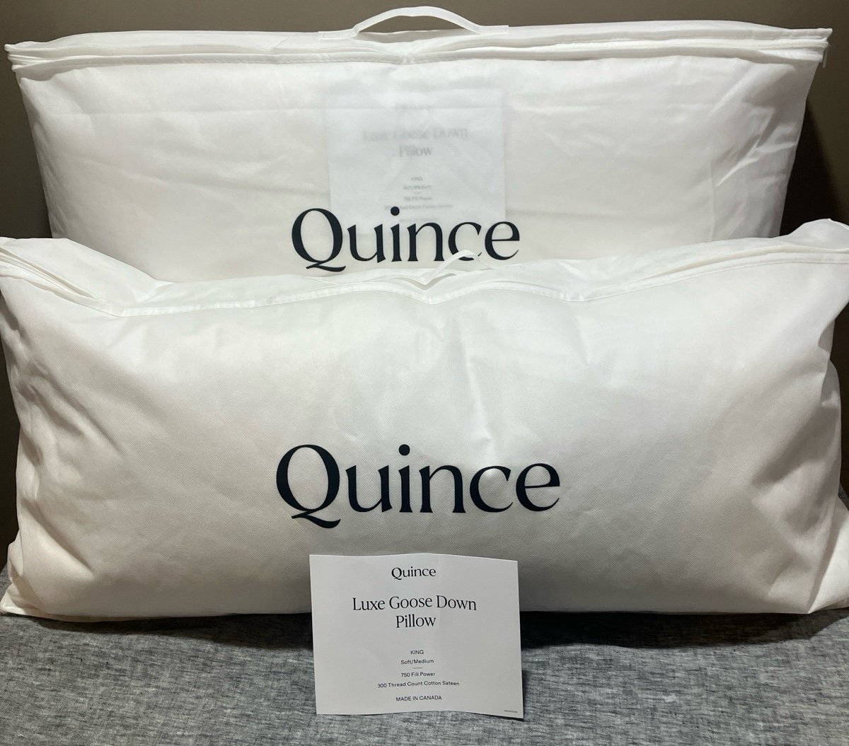 New Quince Goose Down King Pillows P123