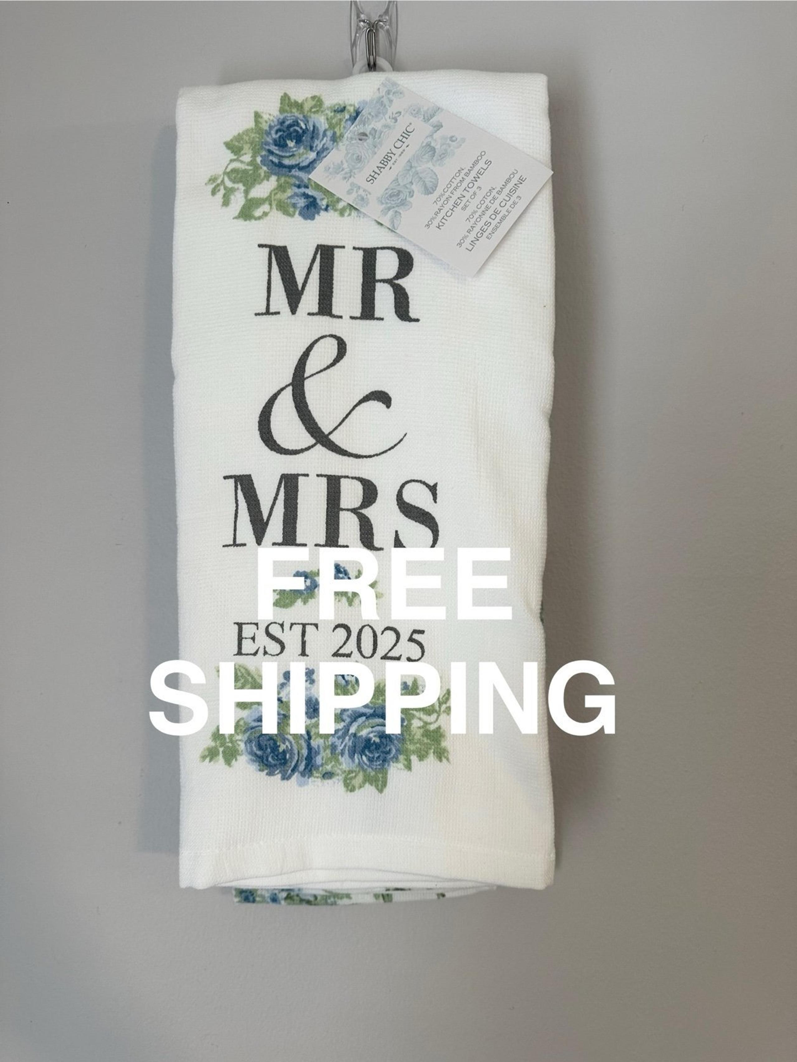 Shabby Chic Mr & Mrs Kitchen Towels NEW