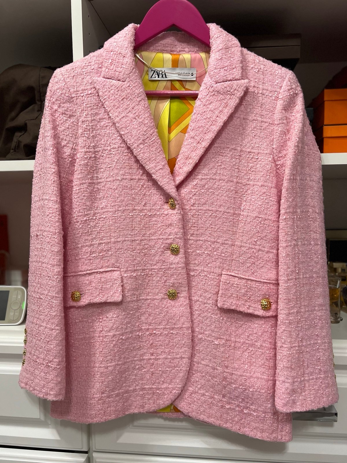 NWOT - ZARA Tweed Pink Blazer