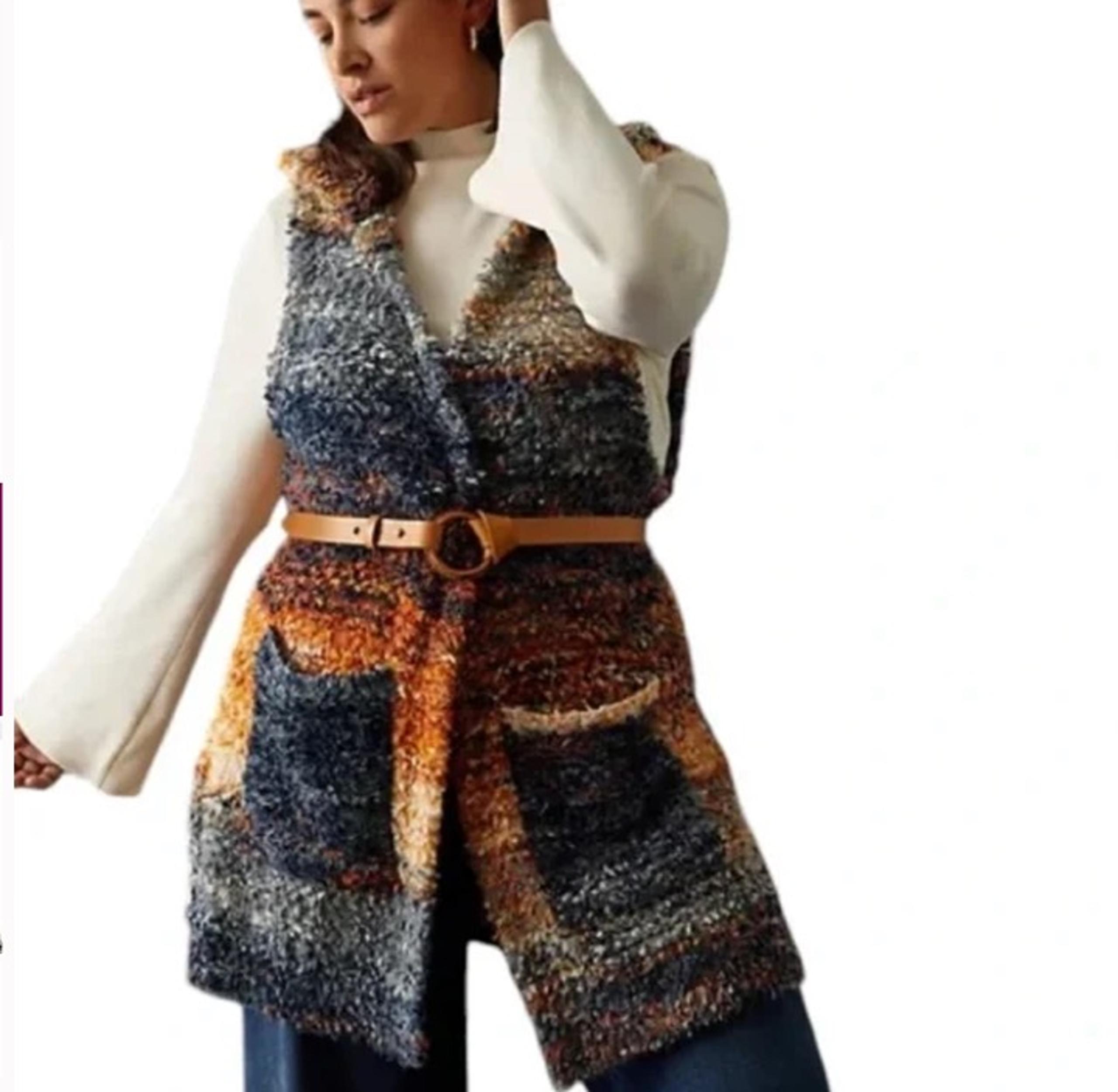Spacedye Sweater Duster Hipster Hippie Boho Festival Bohemian Artsy Jacket Vest
