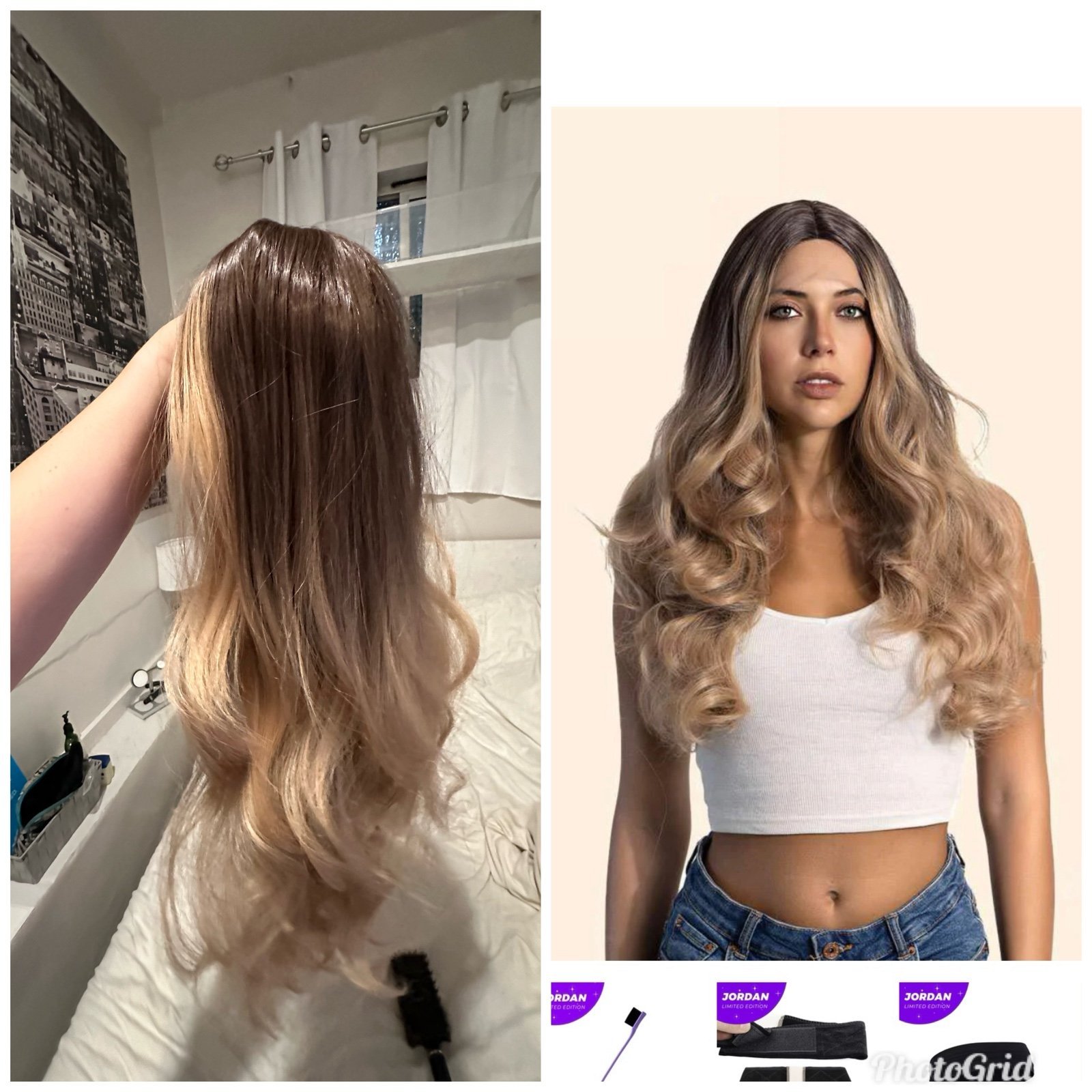Lace front jordan wig, long beautiful hair