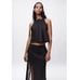 NWT Zara Woman Bloggers Fav Fringe Fringed 100% Linen Black Skirt Size XS