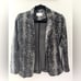Vintage SALSA Black & Gray Knit Snakeskin Print Blazer Sweater Jacket Cardigan M