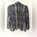 Vintage SALSA Black & Gray Knit Snakeskin Print Blazer Sweater Jacket Cardigan M
