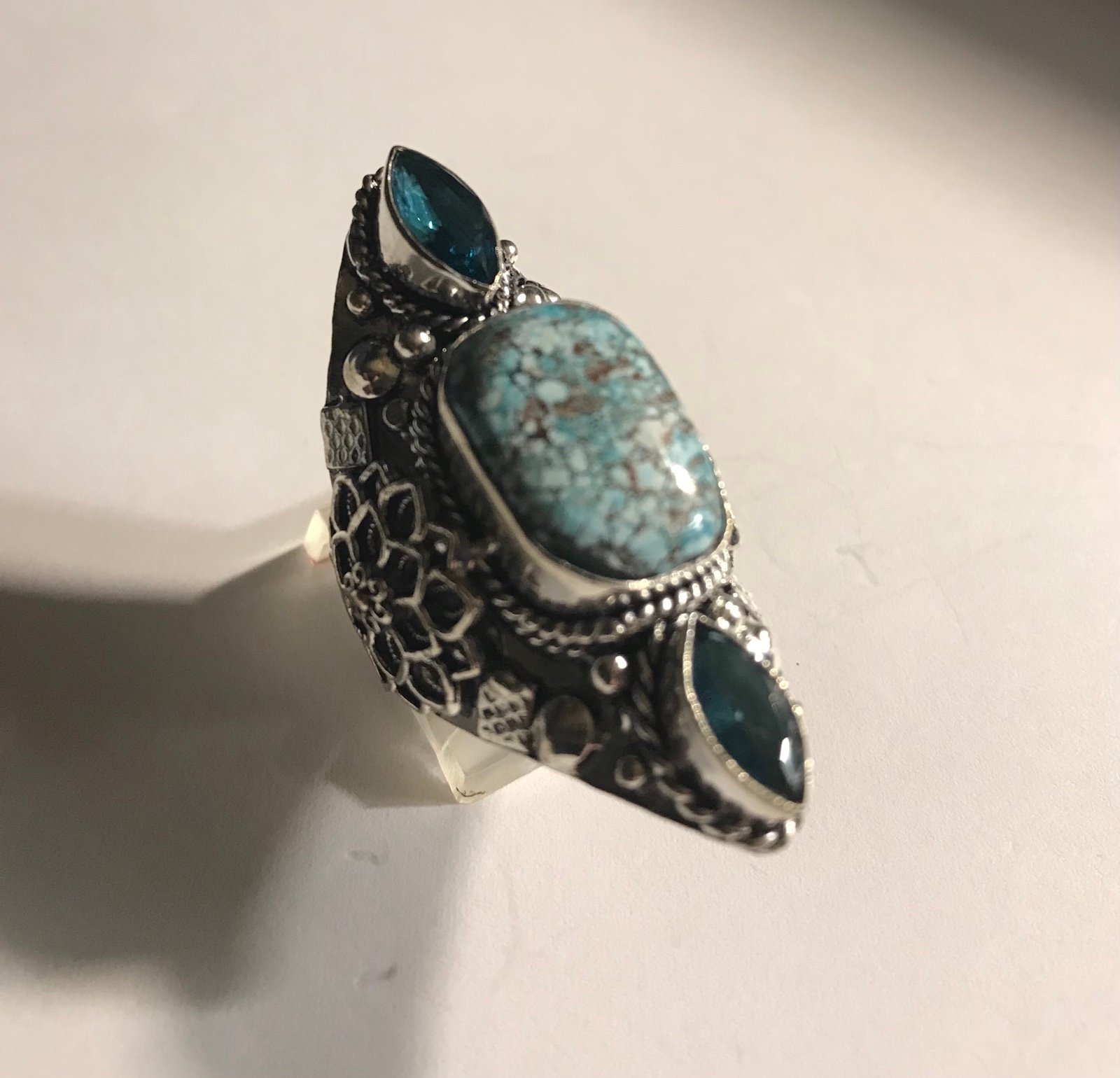 Turquoise Blue Topaz 925 Sterling Silver Ring
