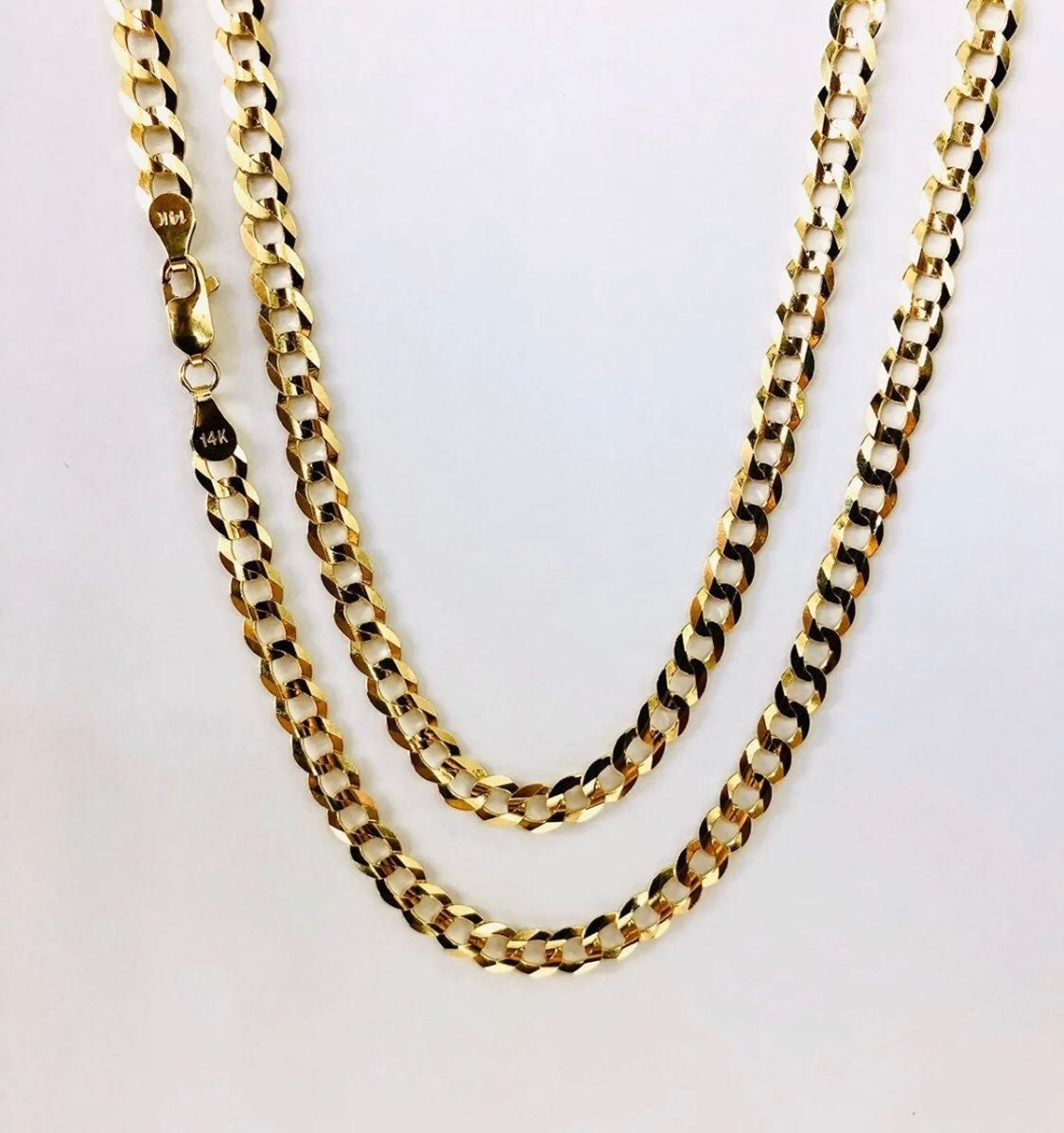 14k solid gold Cuban link chain 26 mens
