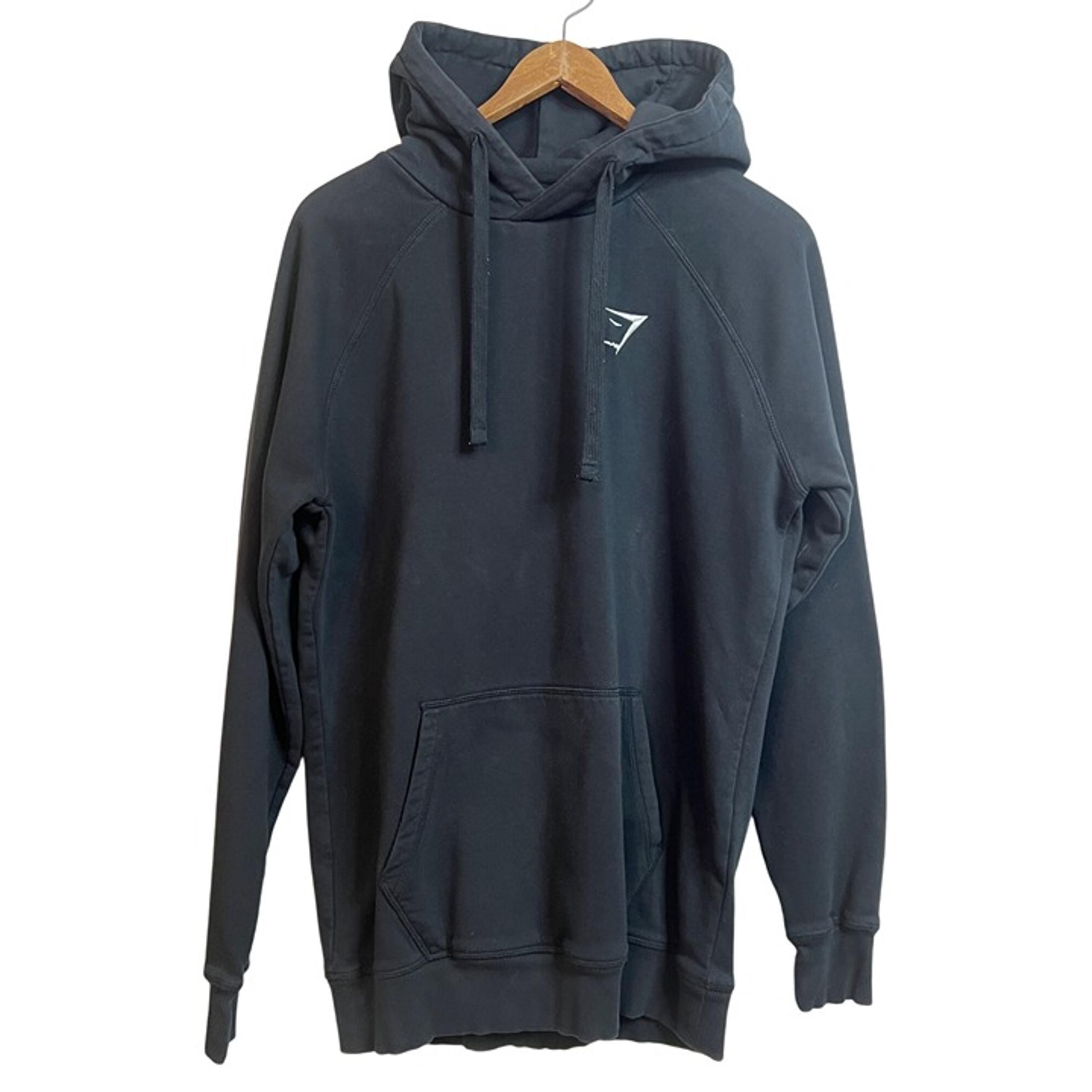 Crest Men's Black Hoodie Sweatshirt Size M Logo Athleisure Long Sleeve - Gymshark