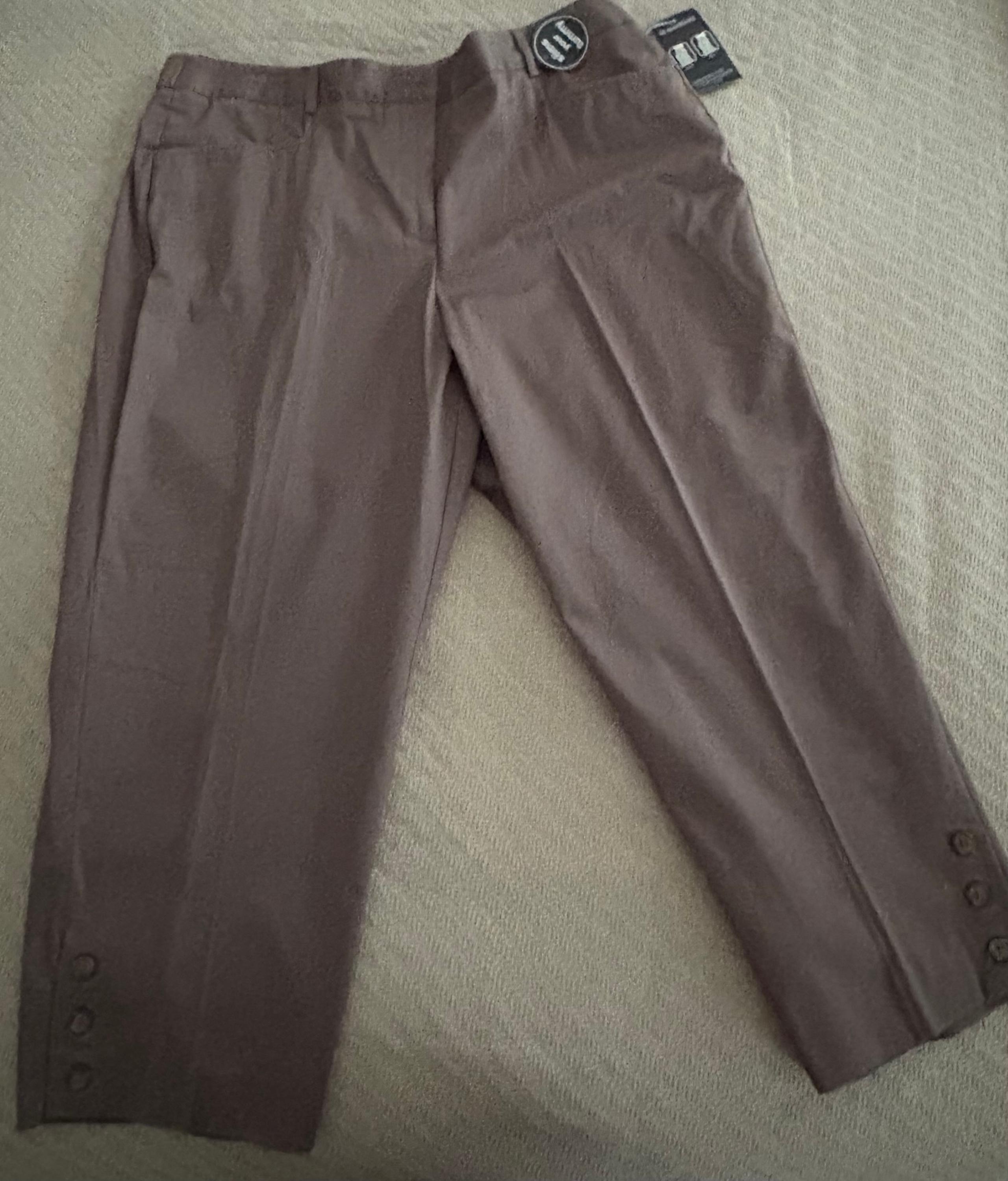 Laura Scott Cocoa Brown Cropped Pants 18