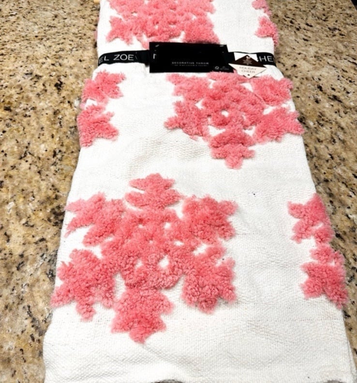snowflake pink throw