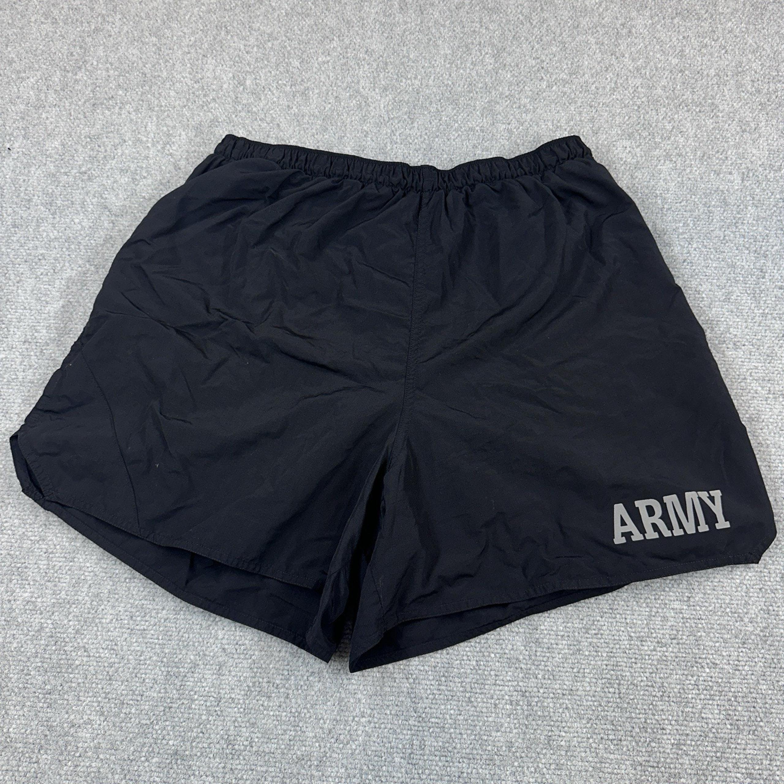 US Mens Shorts Black Size XL Physical Fitness Uniform Lined Trunks Nylon - Army