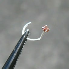 2.0mm 100% REAL NATURAL RED DIAMOND NOSE SCREW, w/CERTIFICATE OF AUTHENTICITY