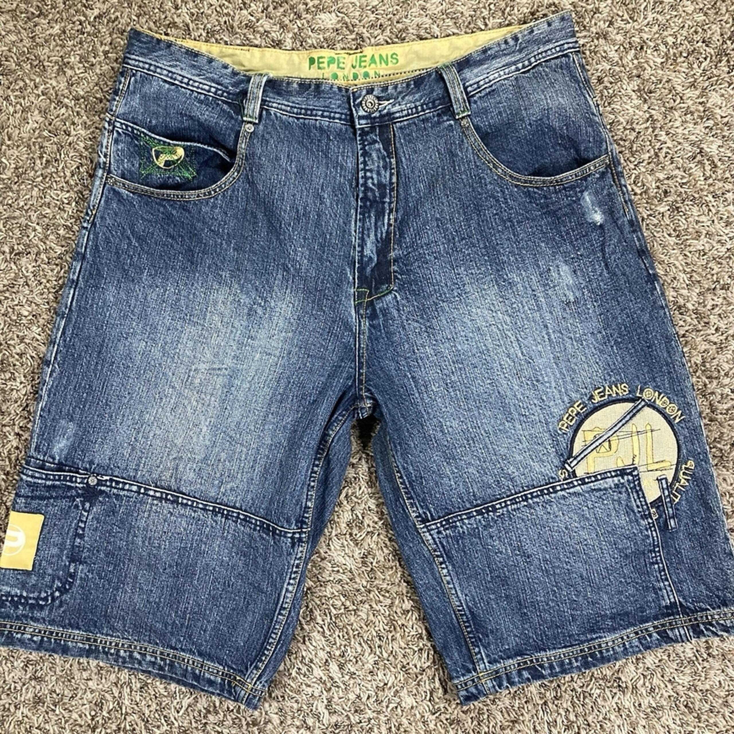 Vintage Pepe Jeans Shorts Mens 40 XL Blue Jorts Denim Baggy Skater Y2K Hip Hop
