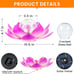 Solar Light Outdoor Garden Decor, Lotus Flower Light Crackle Globe Glass