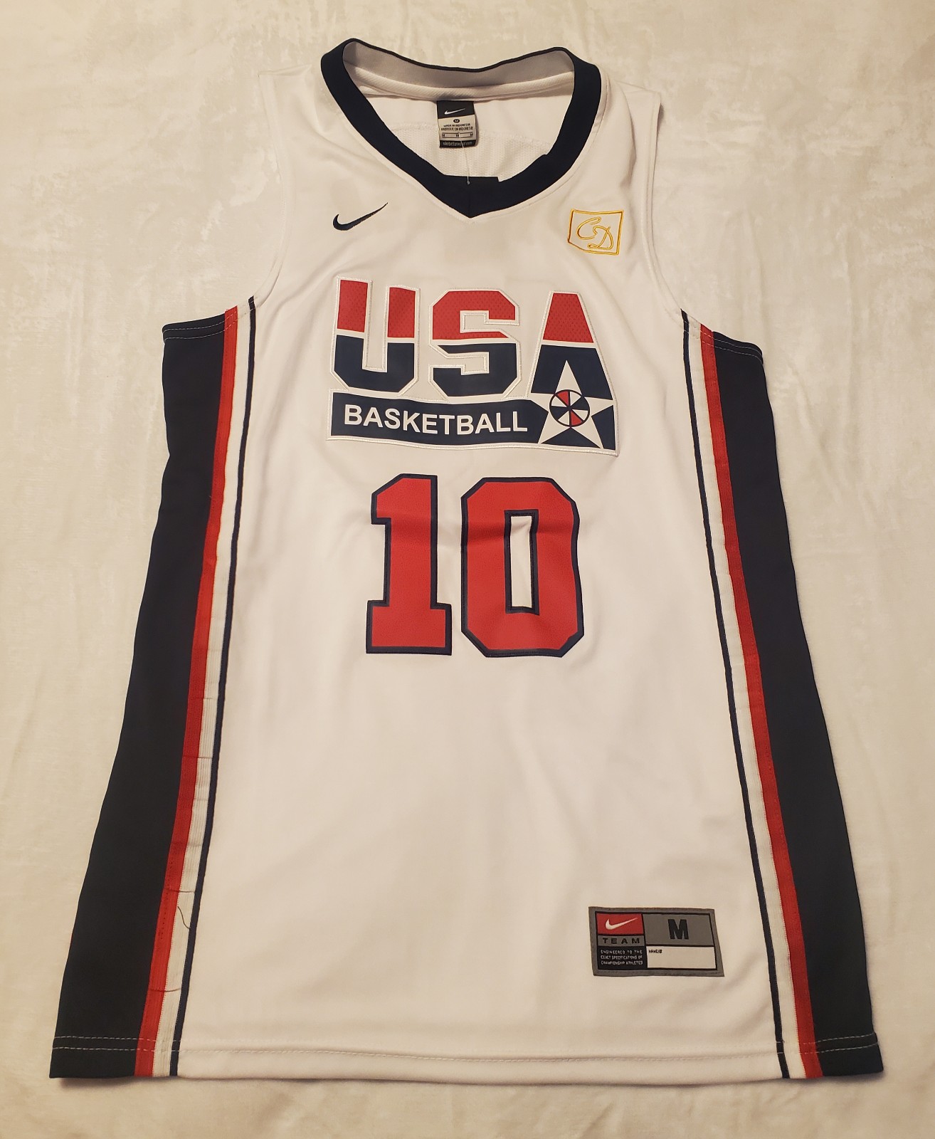 Authentic Nike Clyde Drexler USA Olympic 1992 White Mens Size Medium Jersey