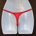 Handmade Red Satin Thong XS Rhinestone Accents NEW