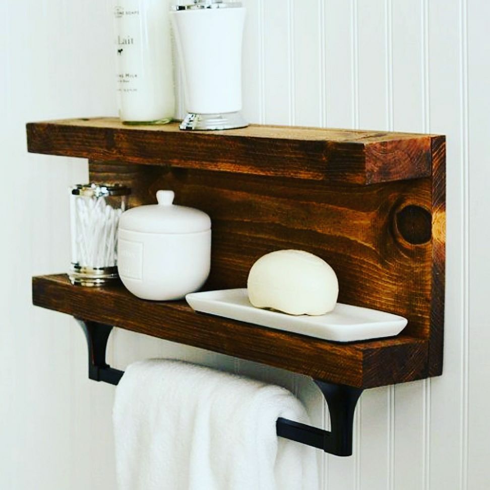 Modern Industrial Towel Rack Shelf