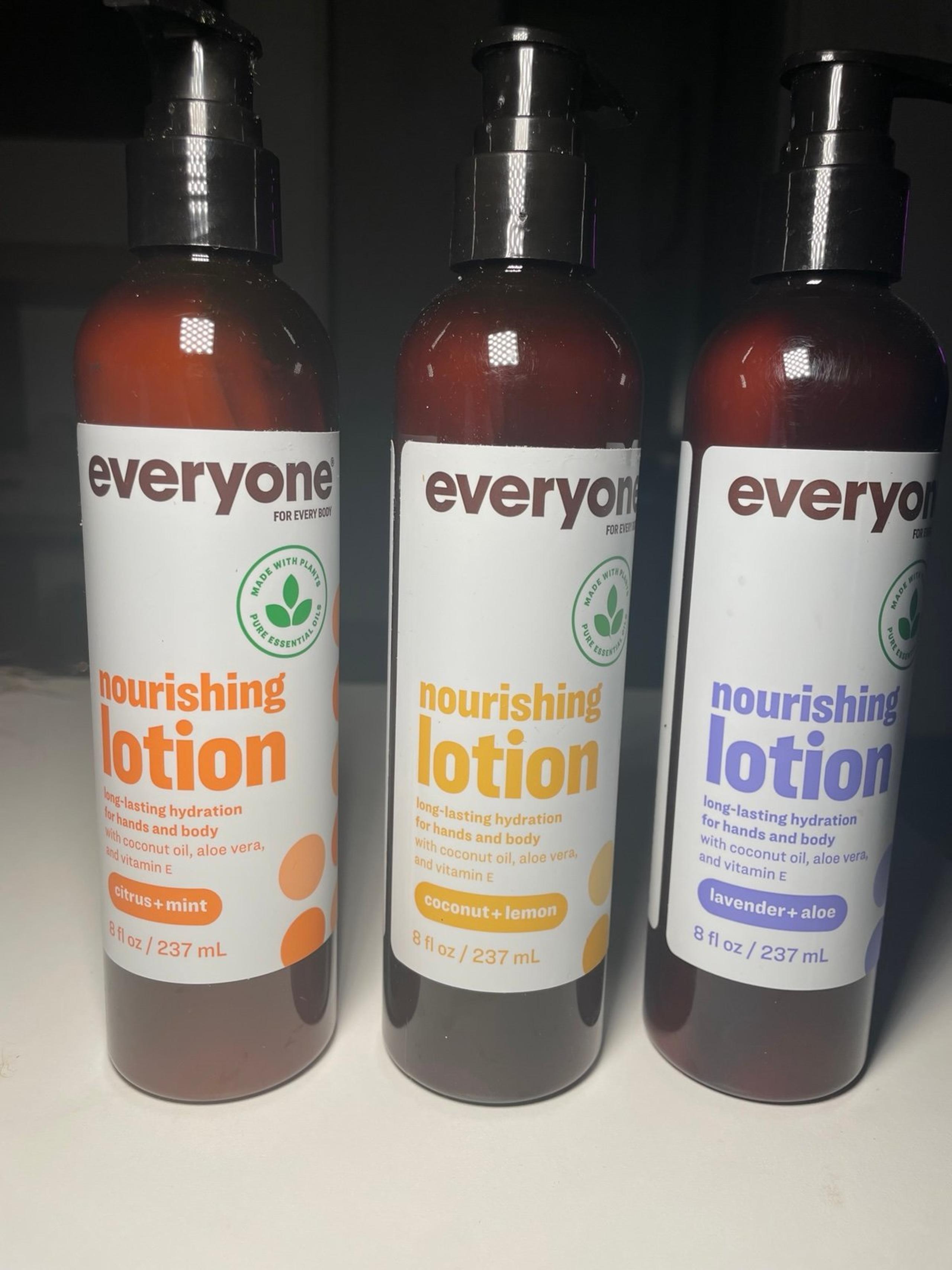 Brand New Everyone Lotion 8oz Set of 3-Lavender Aloe, Citrus Mint, Coconut Lime
