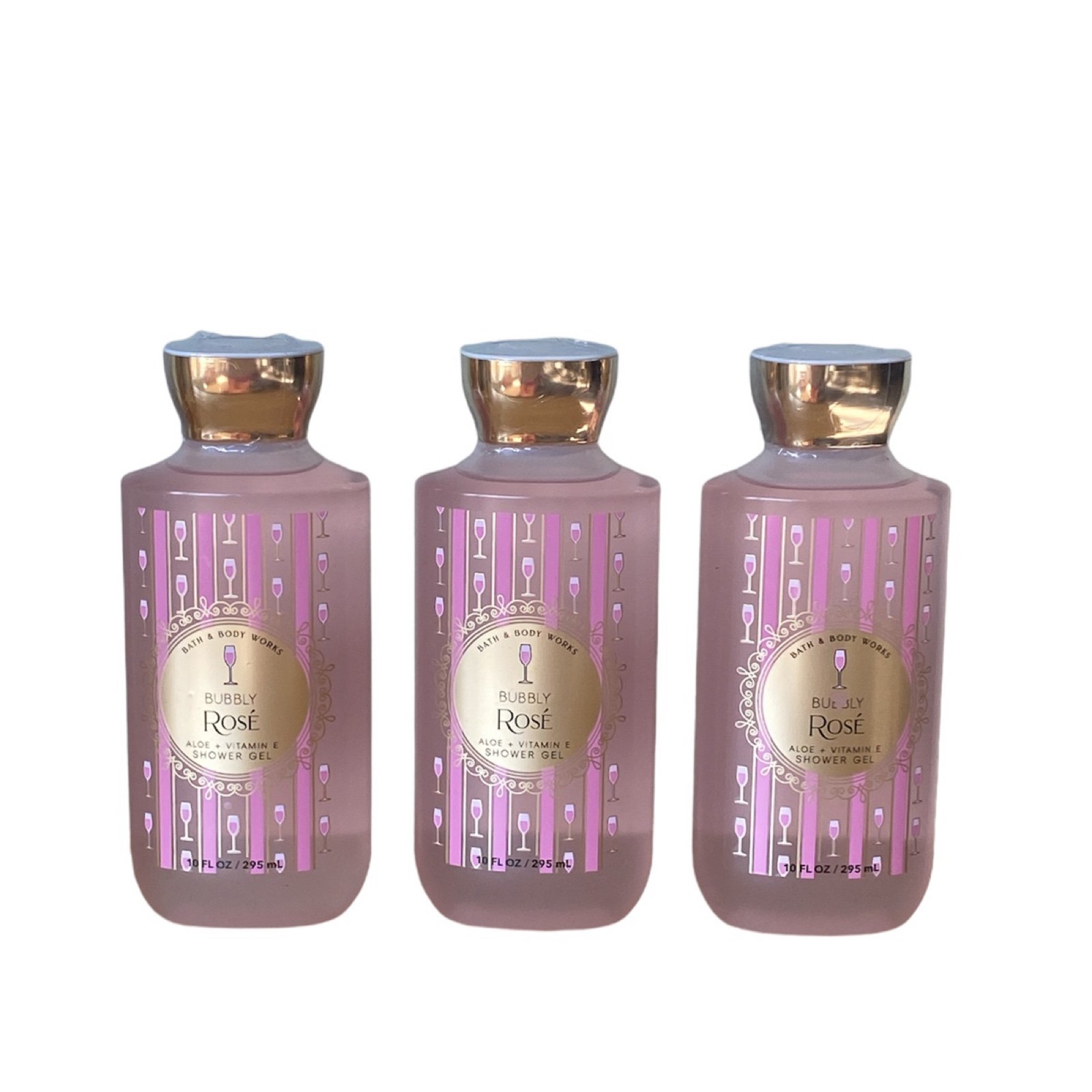 Bath & Body Works Bubble Rosé (Blood Orange) Shower Gel Aloe & Vitamin E x3