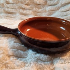 Italian Vintage Vulcania Clay Terracotta 9.75 Glazed Skillet