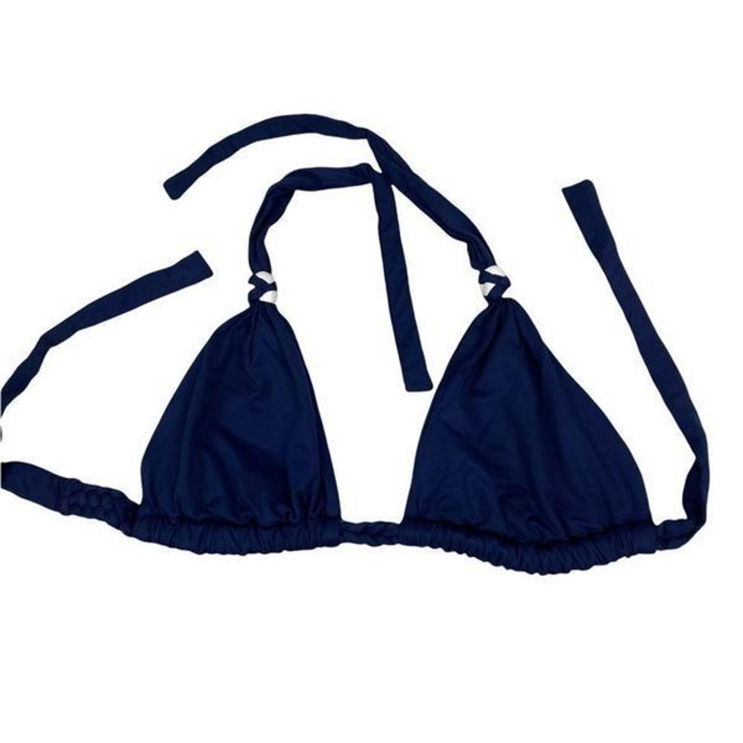 Vitamin A Ecolux Chloe Navy Halter Swim Bikini Top size Medium