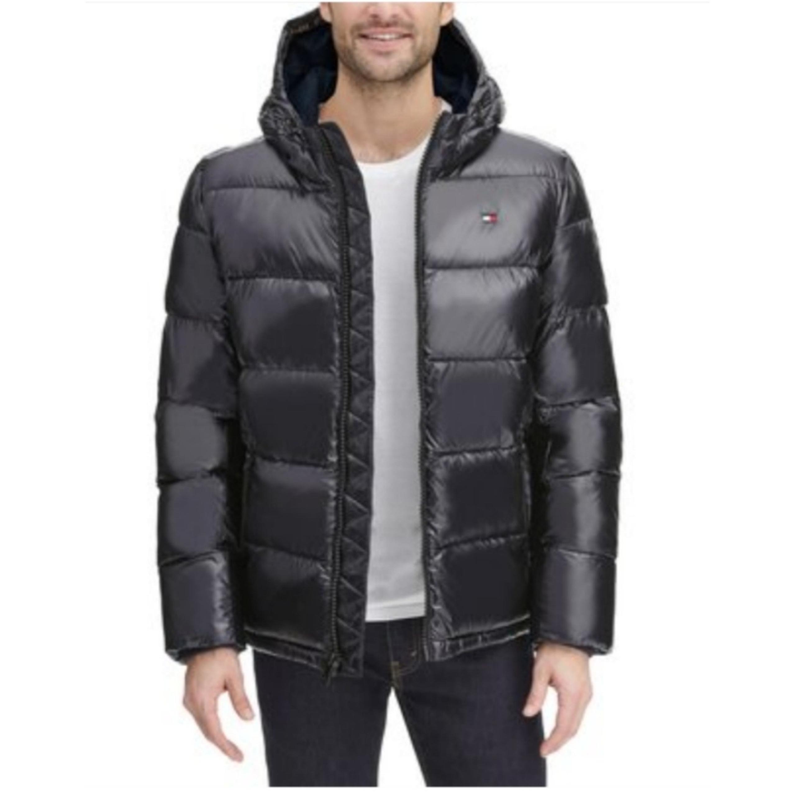NWT Tommy Hilfiger Men's Pearlized Performance Hooded Puffer Coat Jacket XL