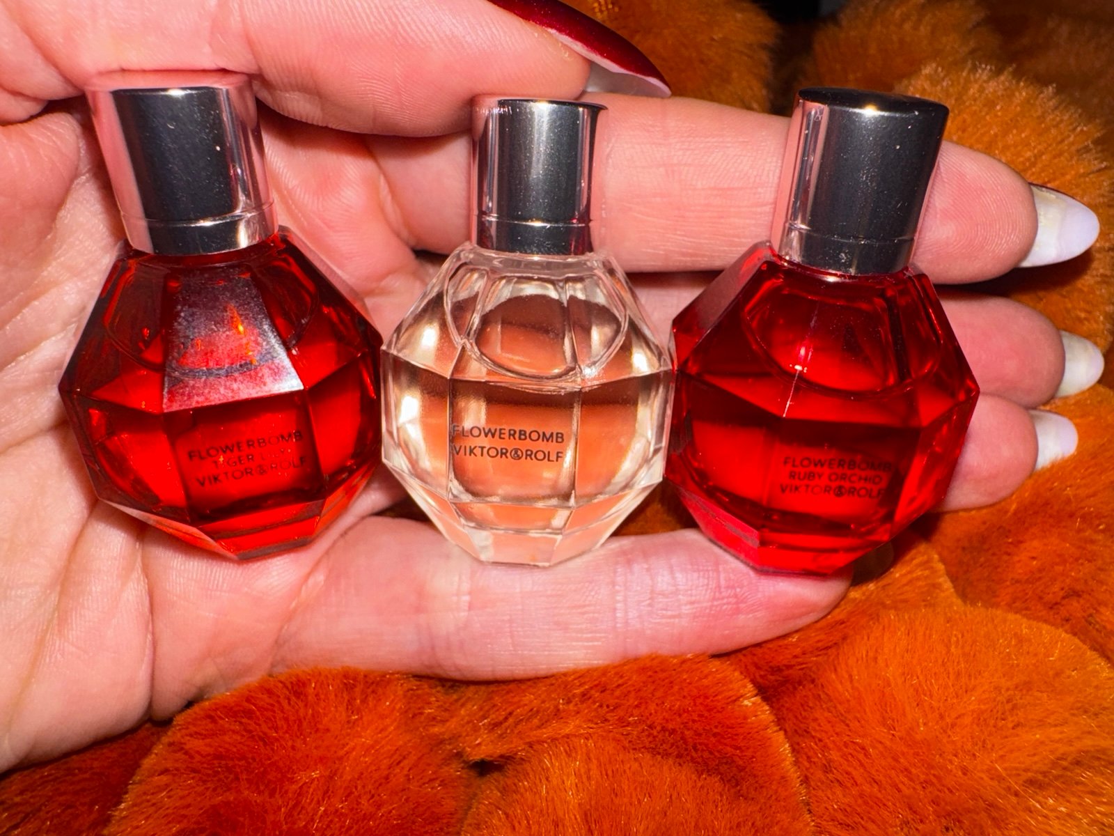 Flowerbomb Trio Samples: Tiger Lily, Ruby Orchid, and Original 7 ml each