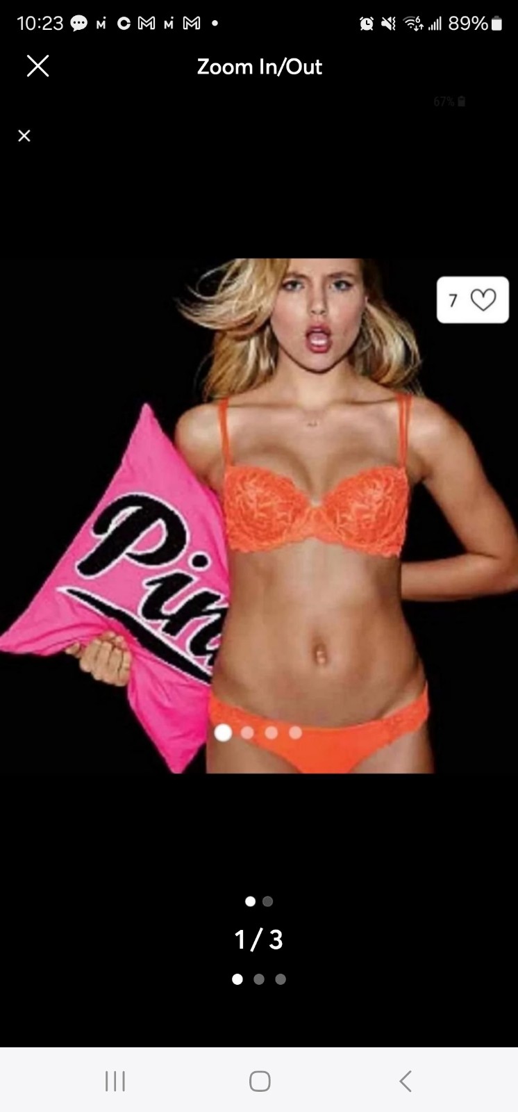 Vs Pink embroided pillow rare