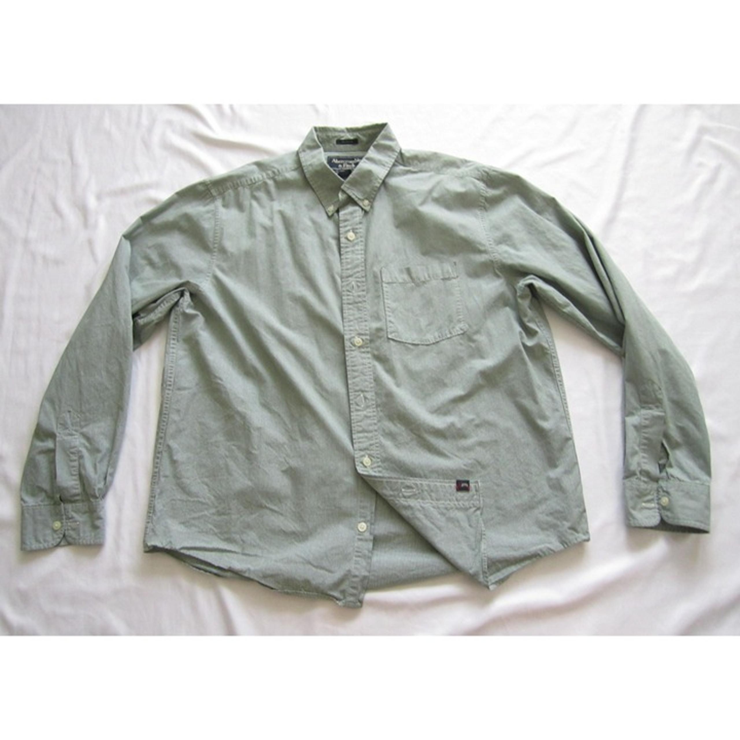 Men's Abercrombie & Fitch Gingham Button Cotton Long Sleeve Shirt Sz L (MT572)