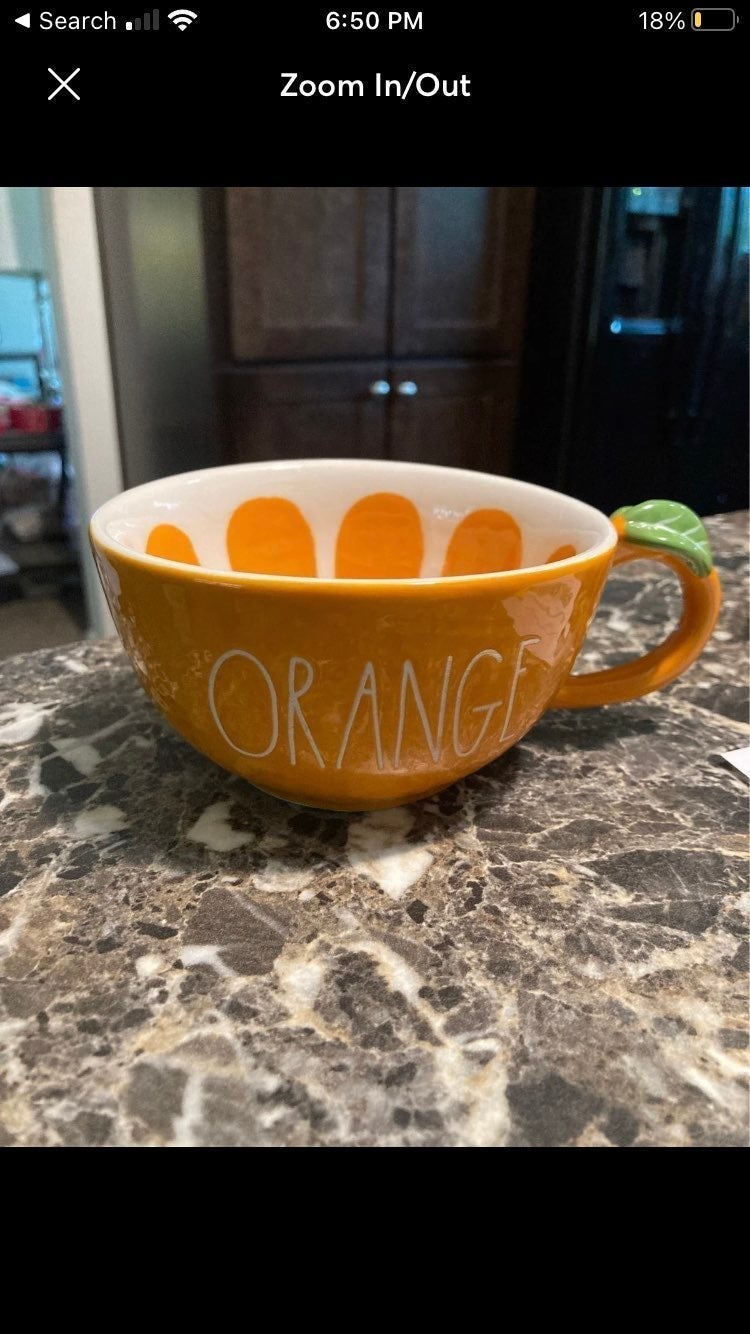 Rae dunn Orange cups x 4
