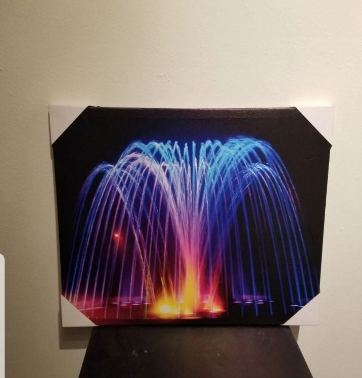 Water Fountain Led Canva Art