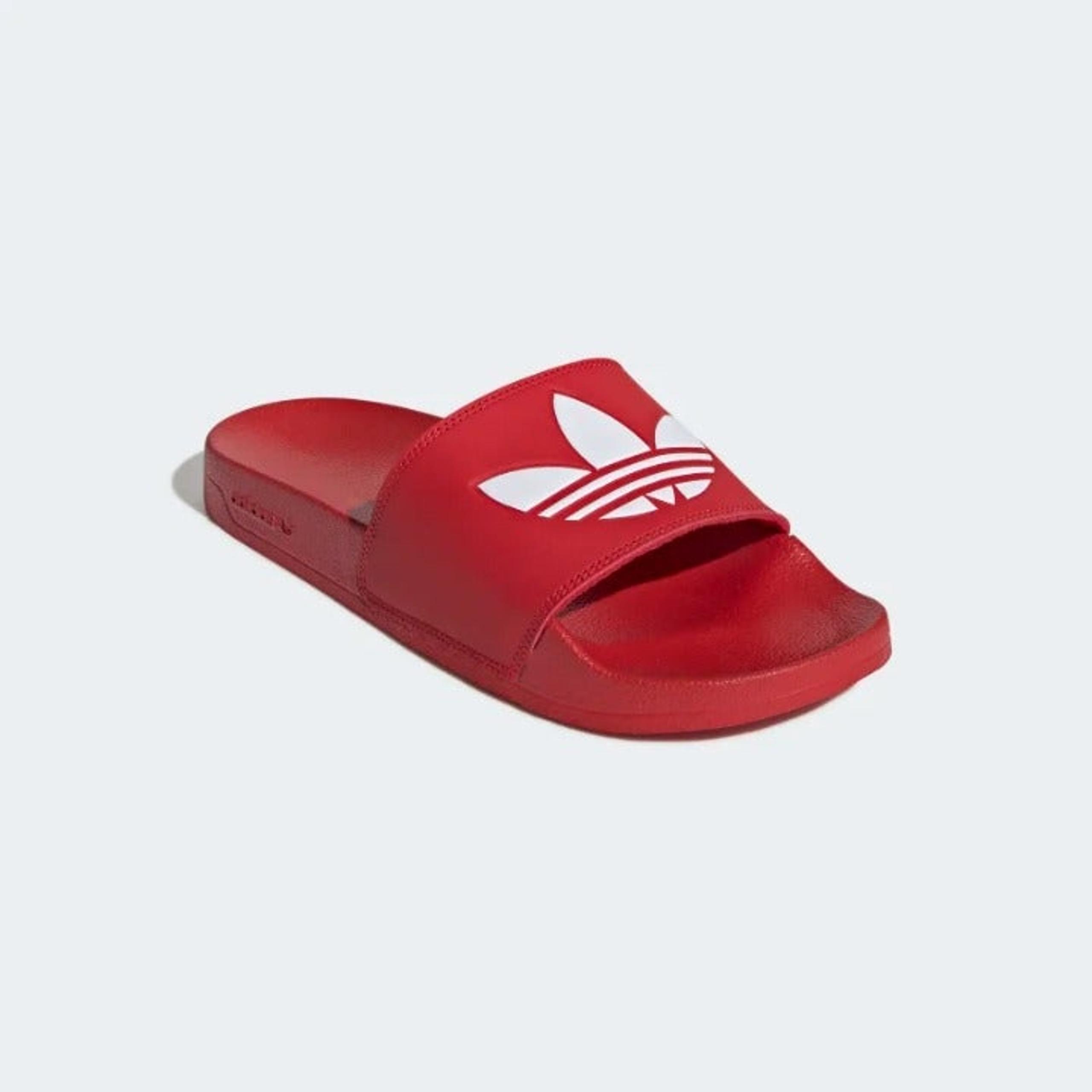 NEW ADIDAS ORIGINALS MEN'S ADILETTE LITE TREFOIL SLIDES SZ MEN 9/ WM 10 RED