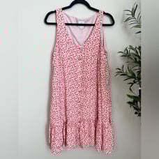 The Nines by Hatch Womens Maternity Dress Size L Pink Floral Sleeveless Sundress