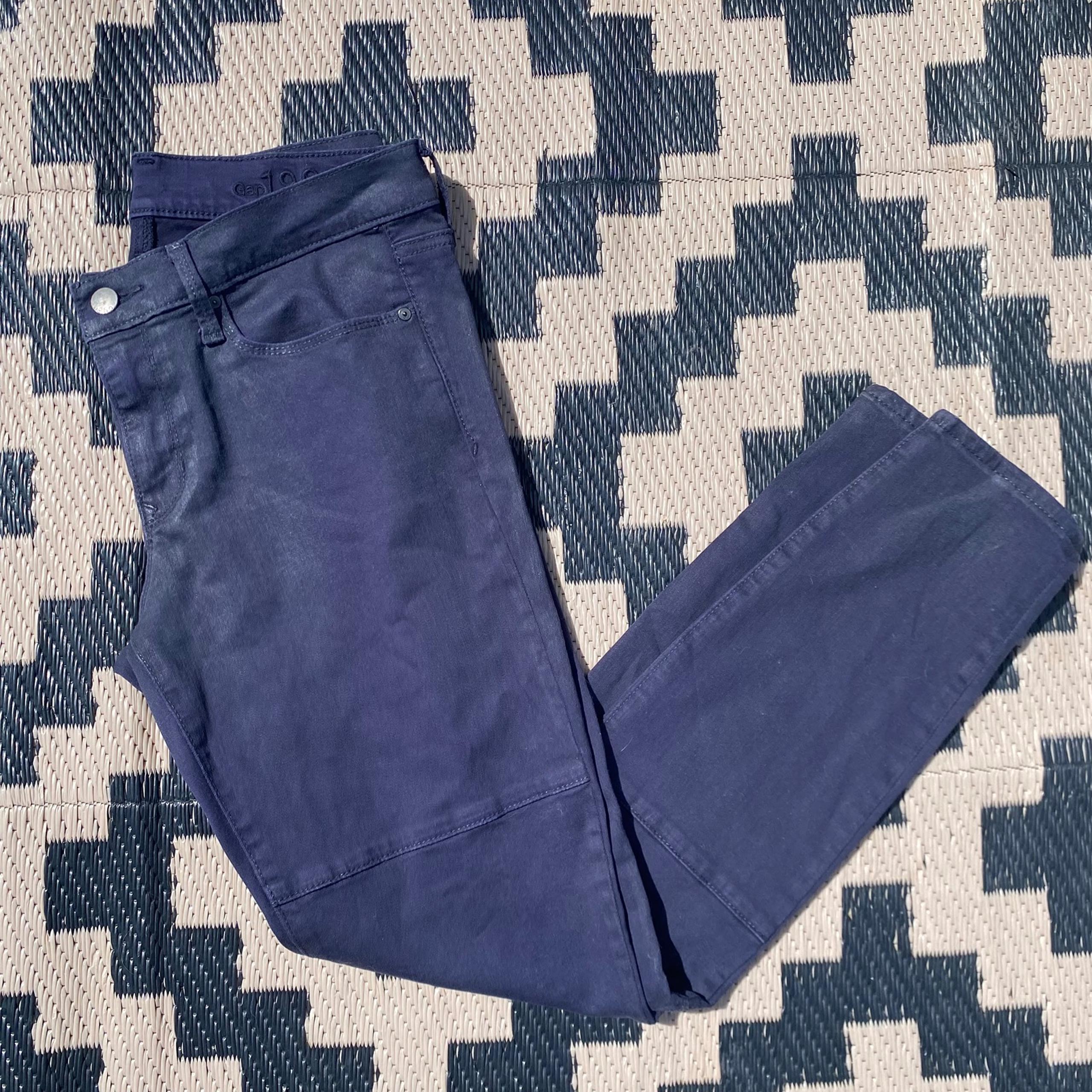 Gap Women's Legging Jean Navy Blue Moto Style Size 28