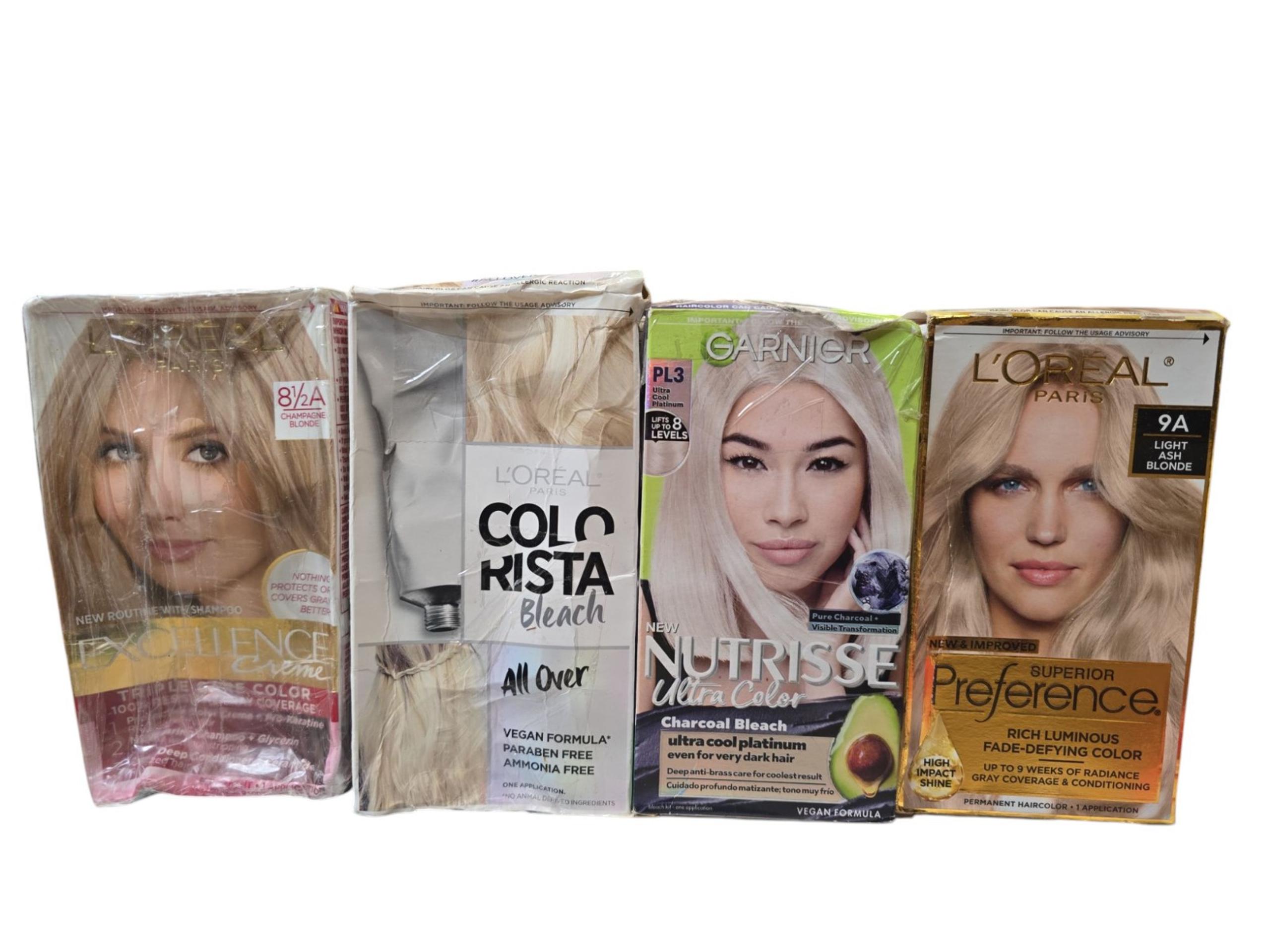 Lot of 4 Light Blonde Box Hair Color ~ NEW w/ Box Damage