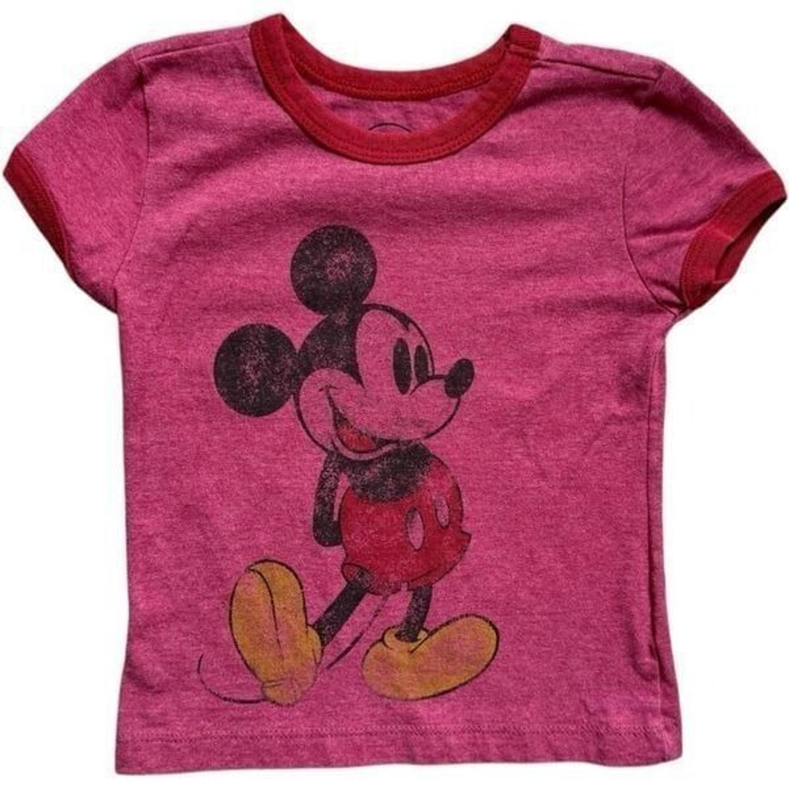Unisex Toddler Disney Collection Mickey Mouse Throwback Ringer Tee Shirt  Sz XXS