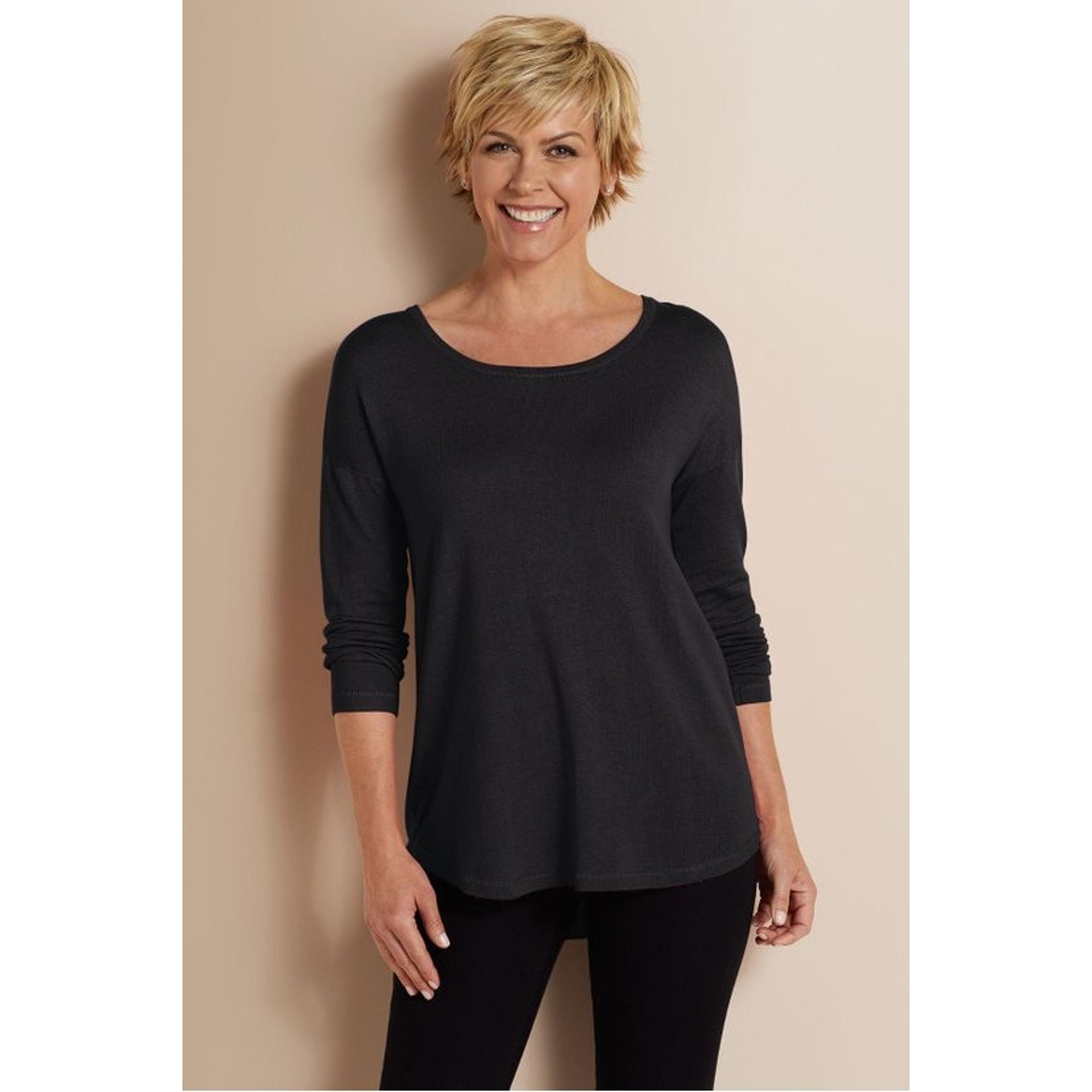 Soft Surroundings Margulies Chunky Zip Sweater Womens Size Small Black Gold
