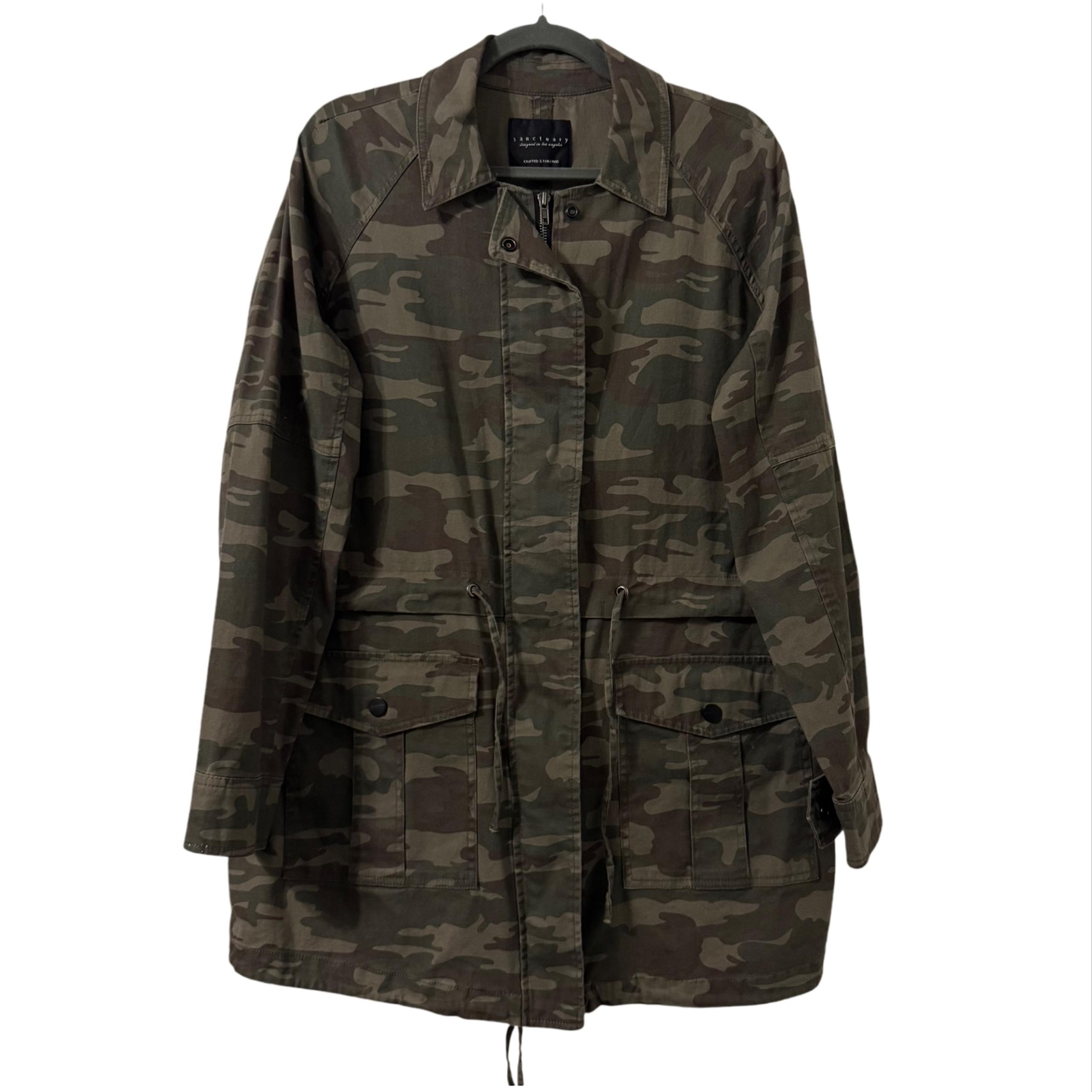 Sanctuary Women Field Camo Utility Jacket XL Full Zip Casual Military