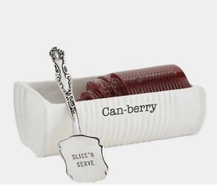 Mud Pie 2 pc Cranberry Can-Berry Sauce Server! New/sold out!