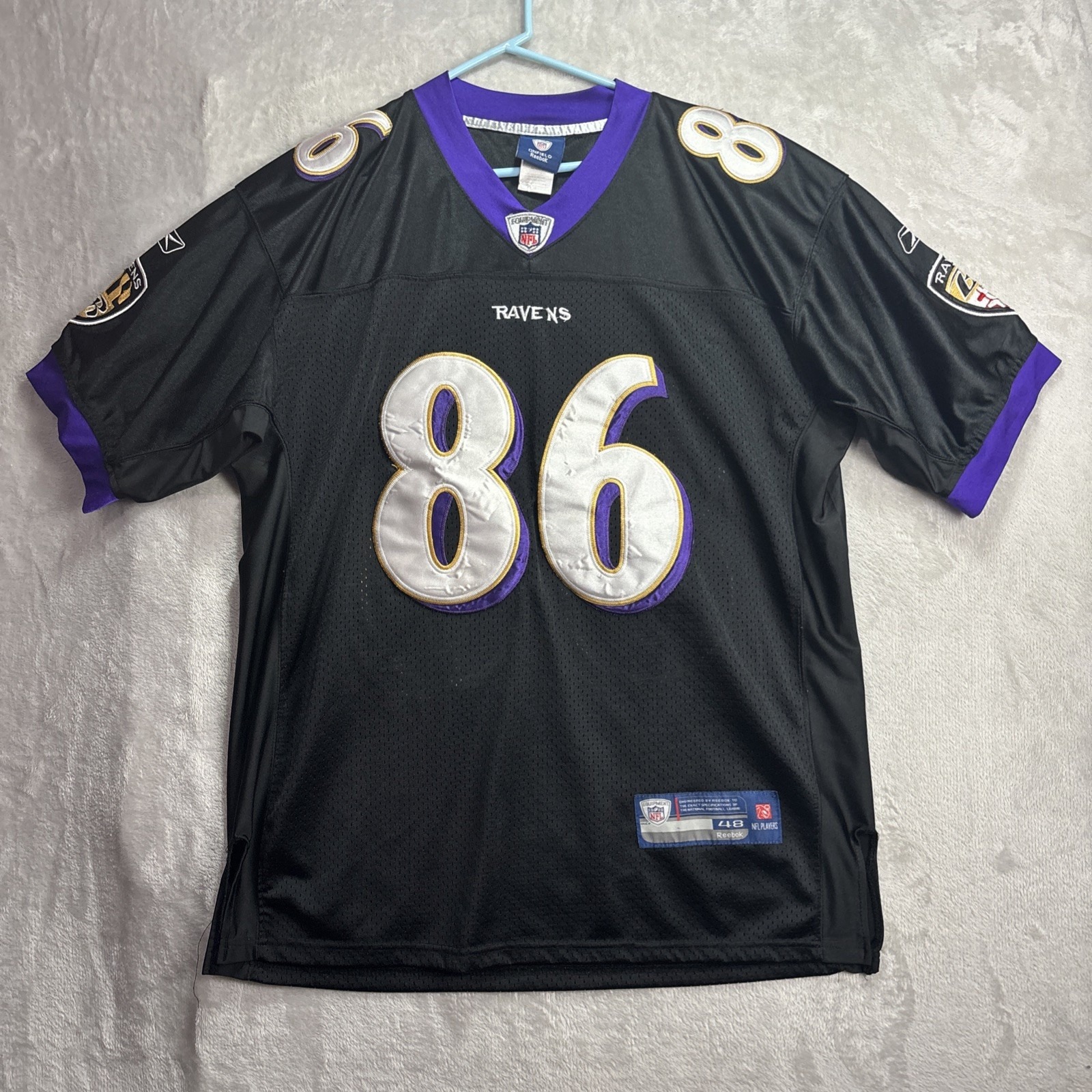 Baltimore Ravens #86 Heap Football Jersey Reebok On Field Men's Sz 48 Med