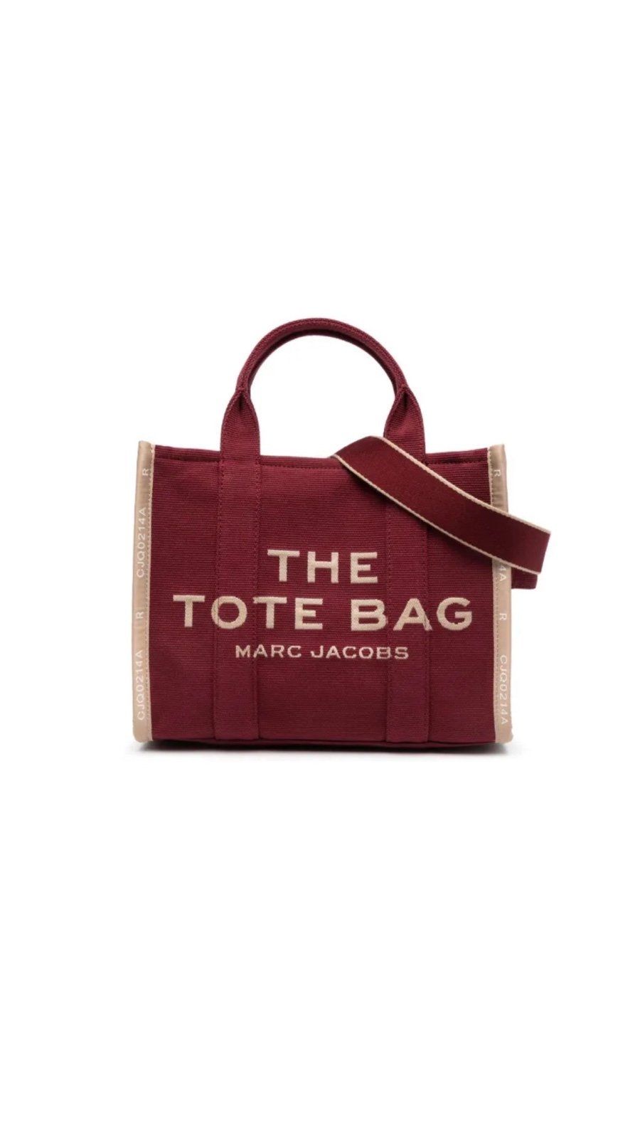 NEW Marc Jacobs Merlot Burgundy Maroon Jacquard Small Top Handle Tote Bag