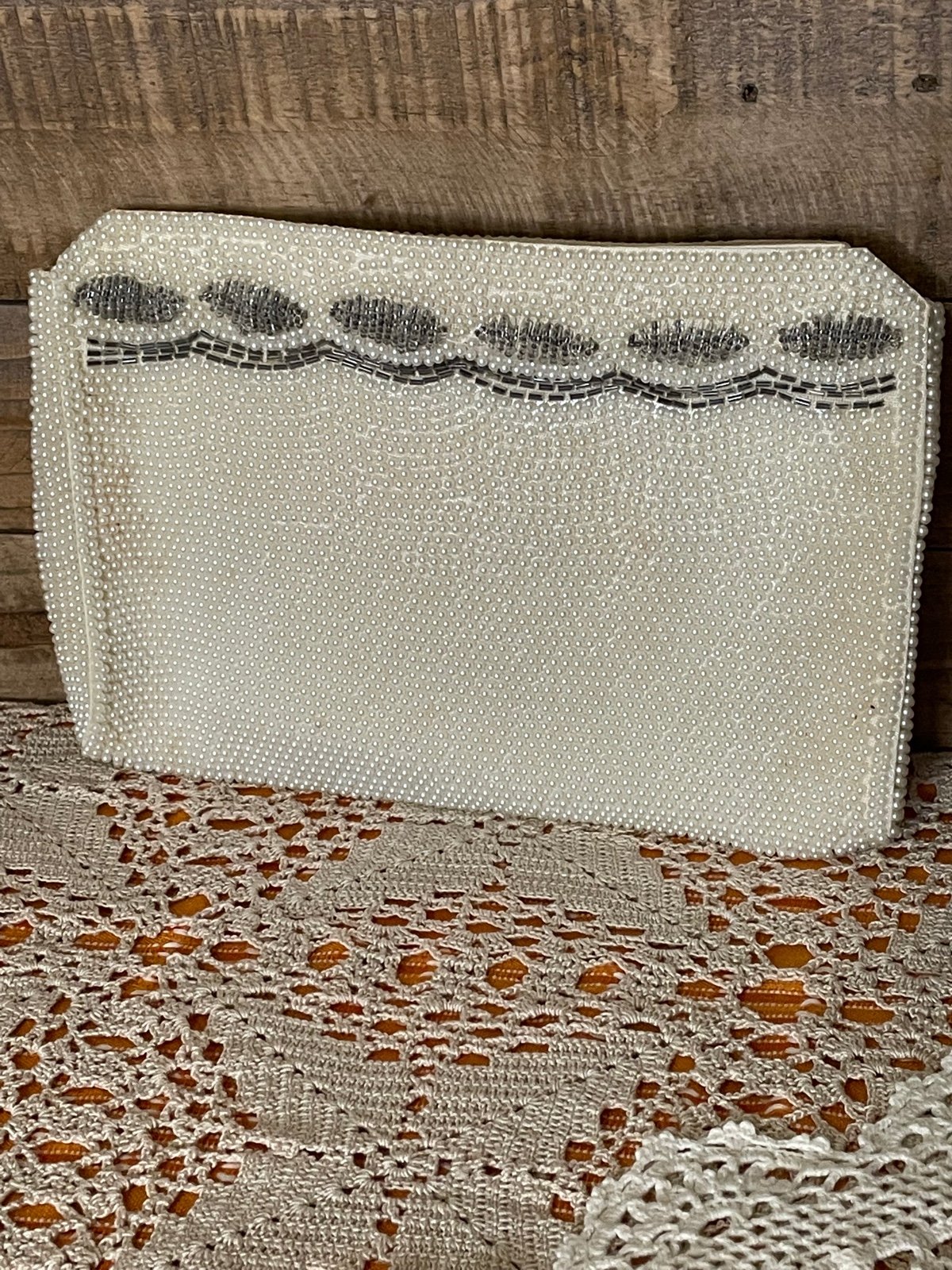 Vintage 1950s Ashley Moore Beaded Evening Clutch Wedding Bride