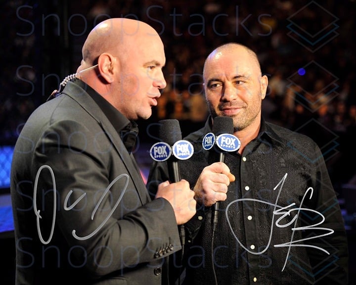 Joe Rogan Dana White Signed 16x20 Glossy Auto RP Photo UFC Announcer President