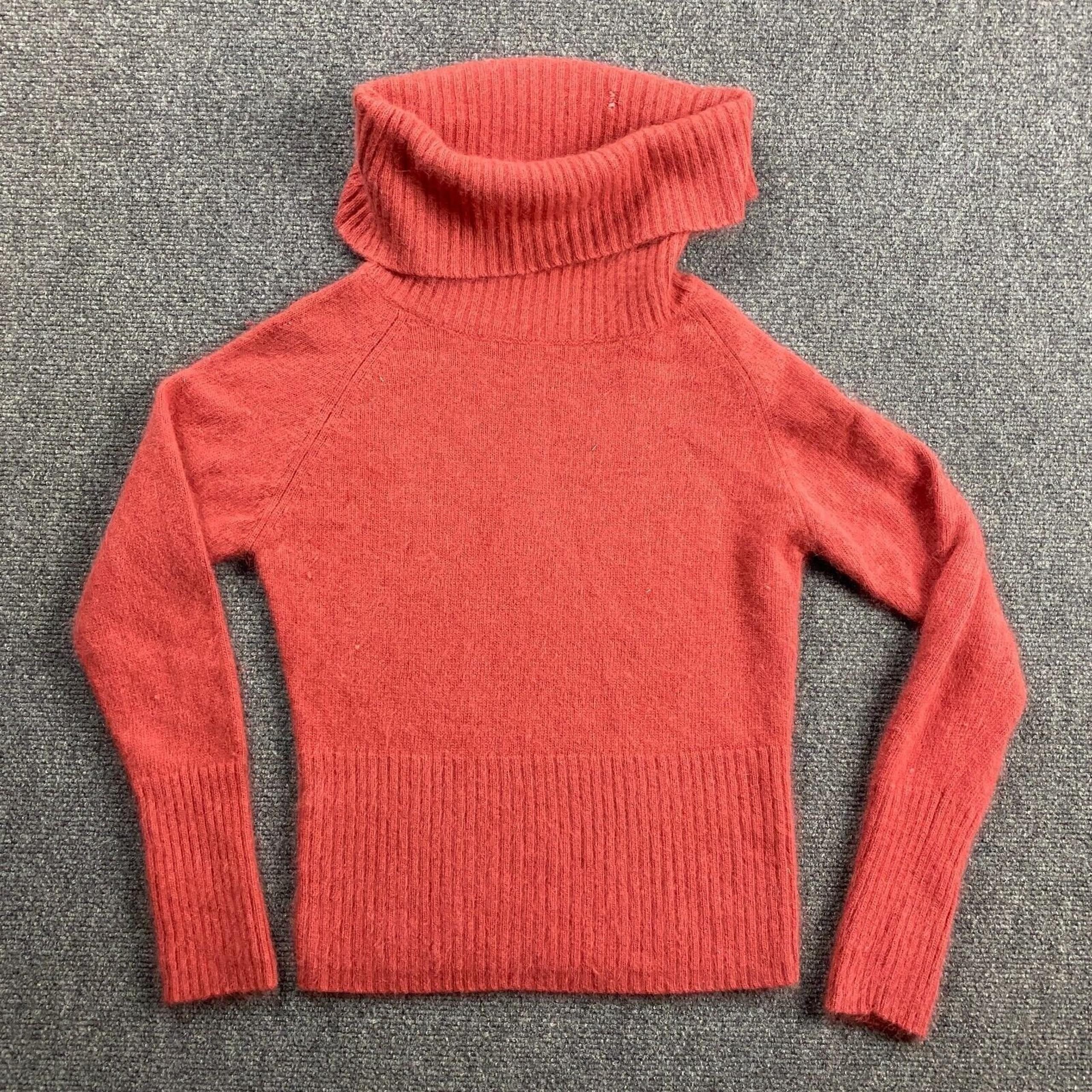 Tangents Sweater Women's Large Red Cowl Neck Angora Lambswool Japan Made