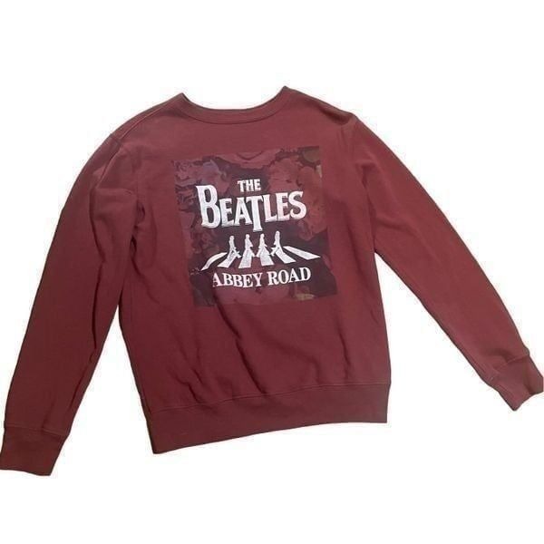 The Beatles Abbey Road maroon sweatshirt womens XS