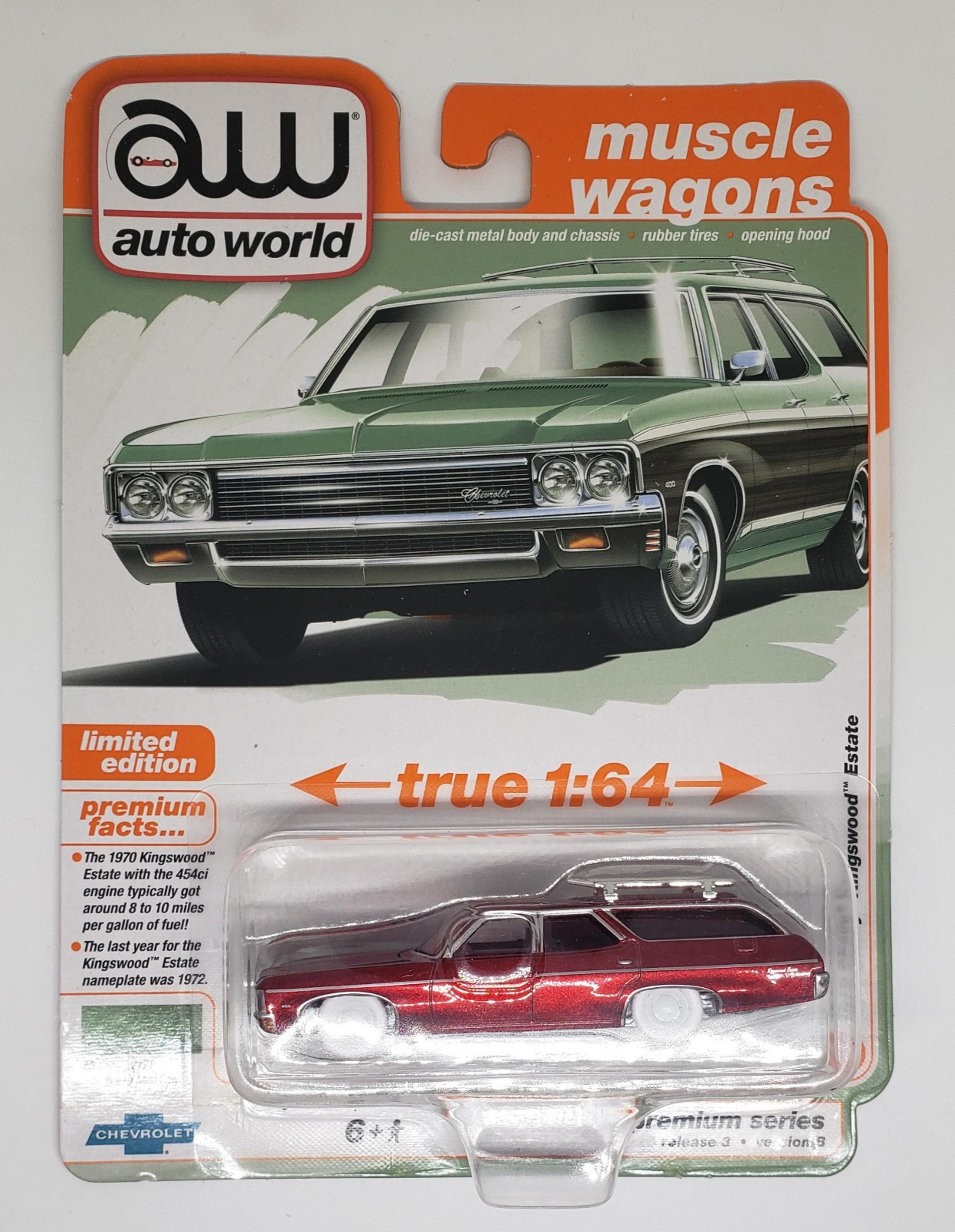 Auto World UltraRed CHASE Muscle Wagons 1970 Chevy Kingswood Estate