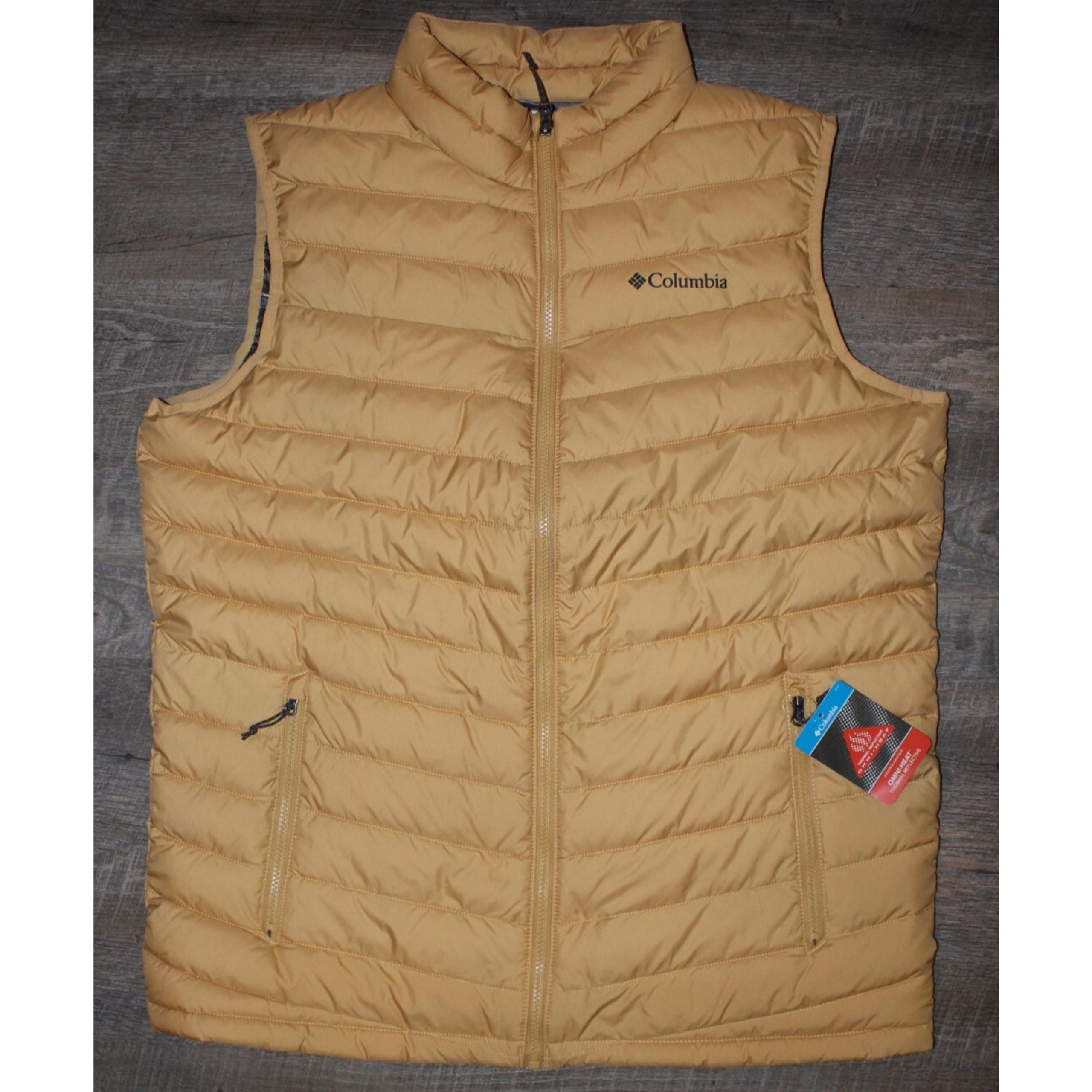 Columbia Men's Puffer Thermal Reflective Omni-Heat Slope Edge Vest Gold XXL